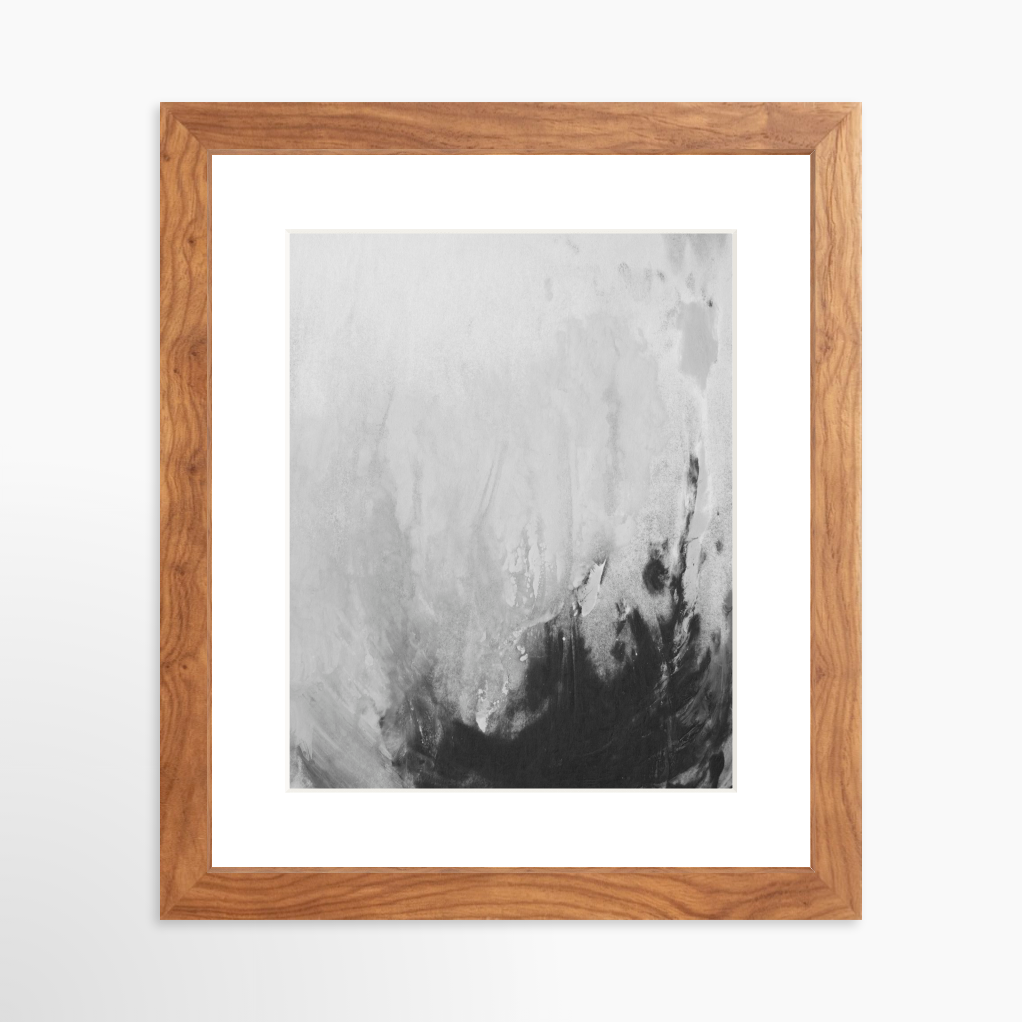 8x10 / Light Walnut Frame + White Mat