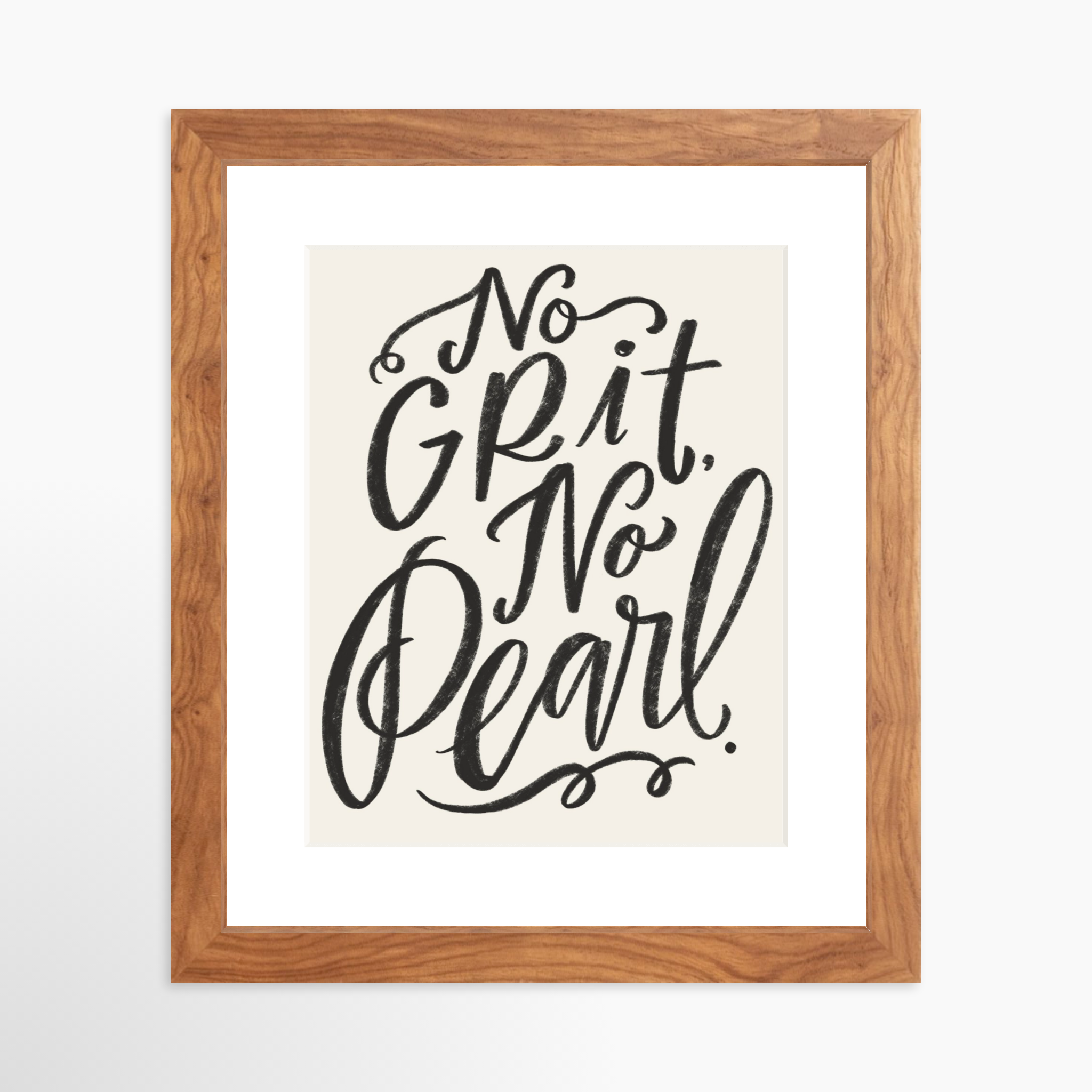 8x10 / Light Walnut Frame + White Mat