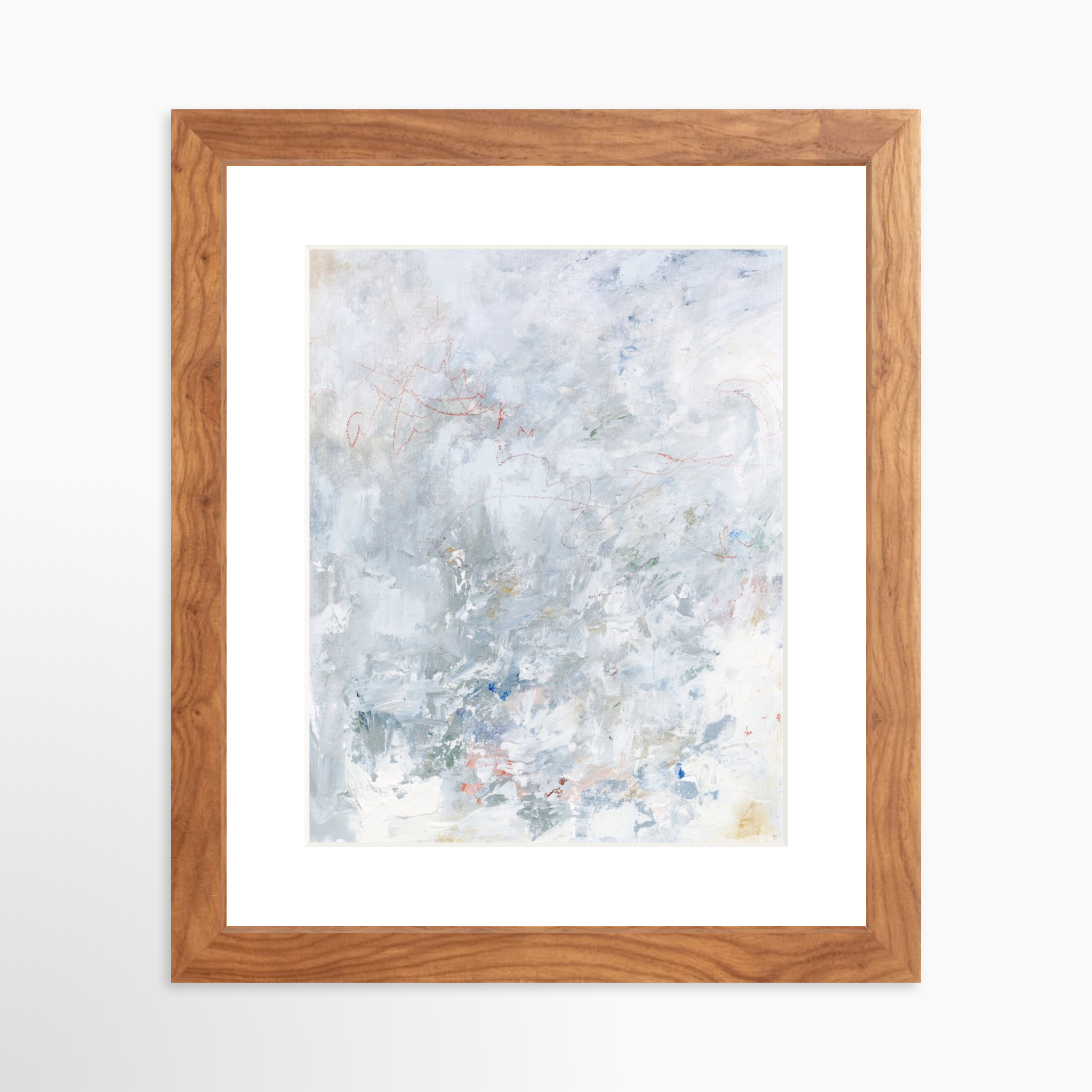 8x10 / Light Walnut Frame + White Mat