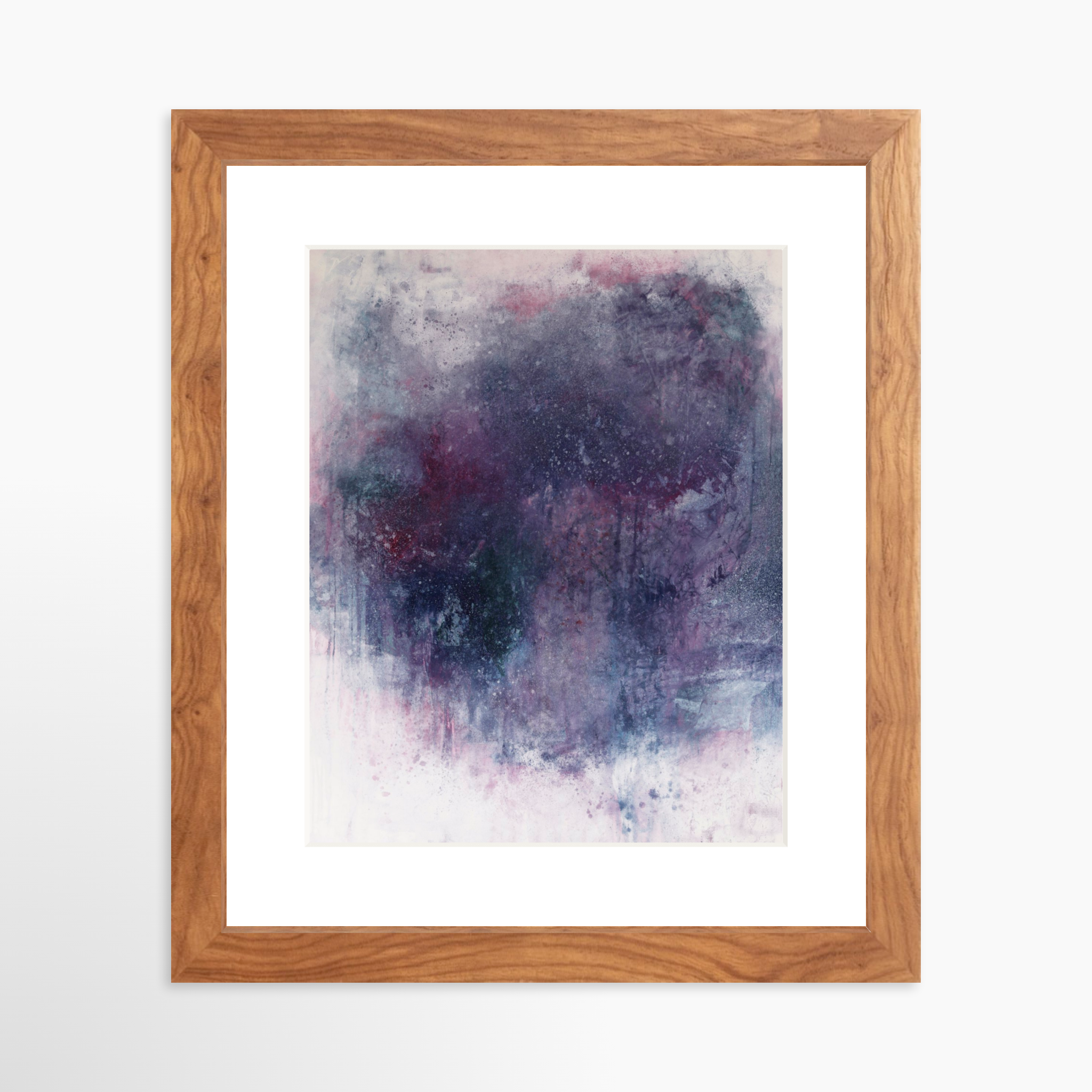 8x10 / Light Walnut Frame + White Mat