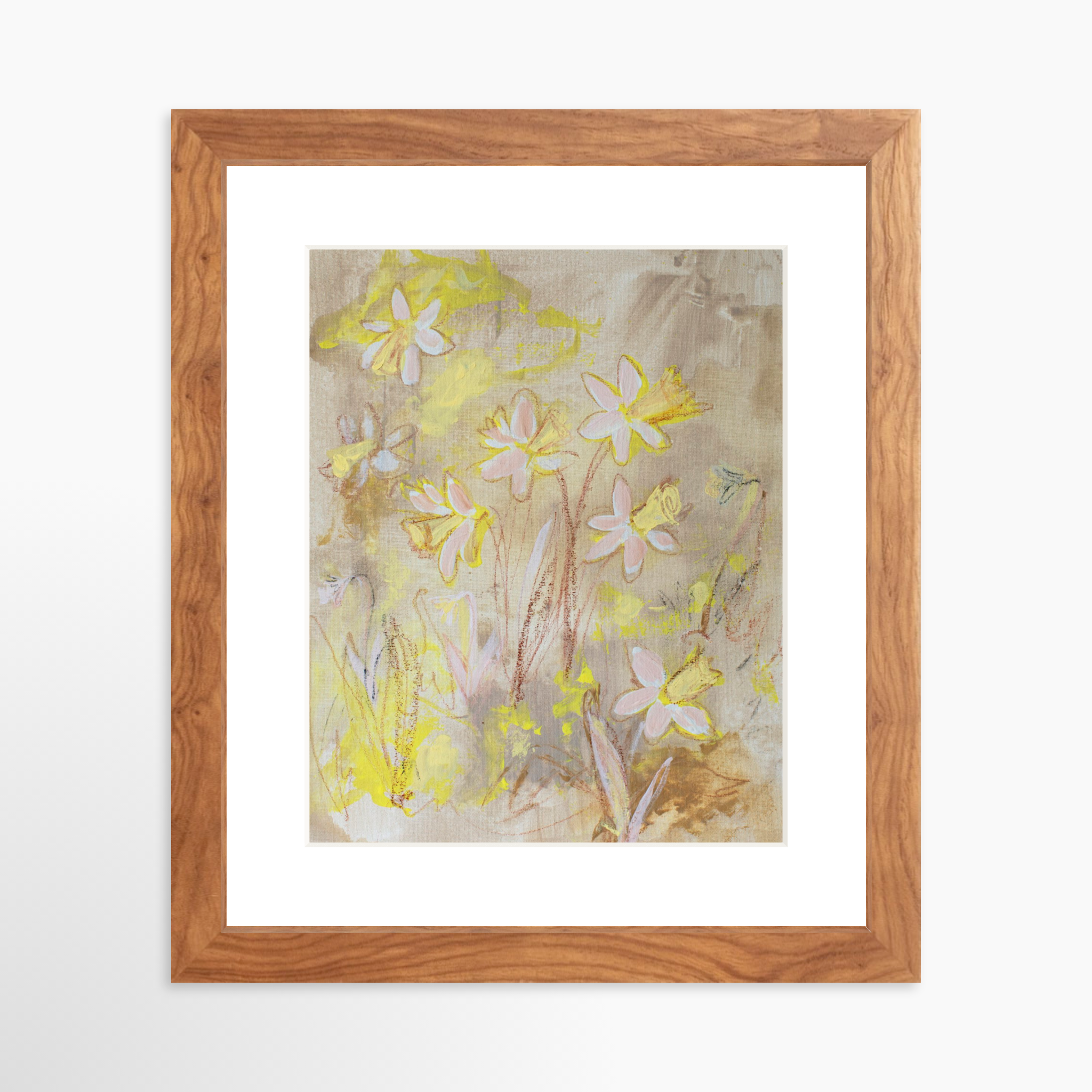 8x10 / Light Walnut Frame + White Mat