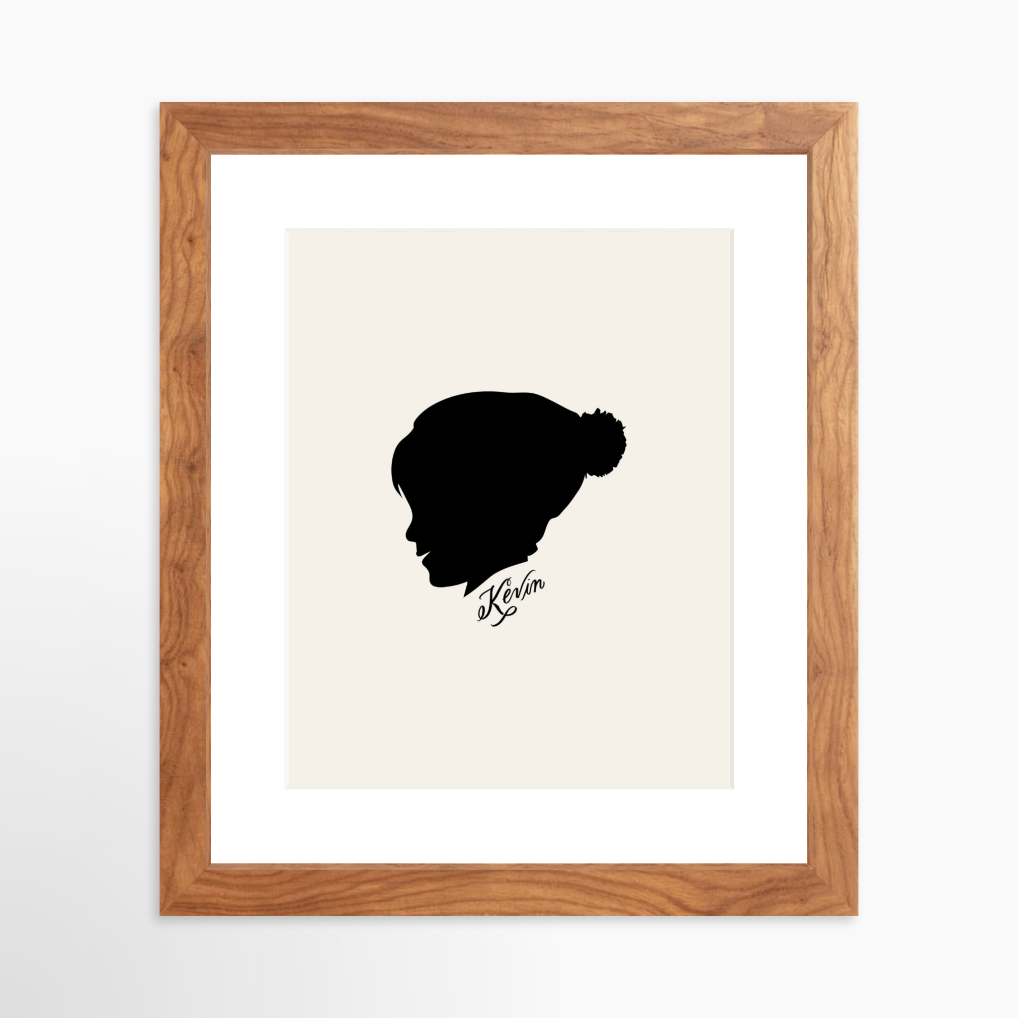 8x10 / Light Walnut Frame + White Mat