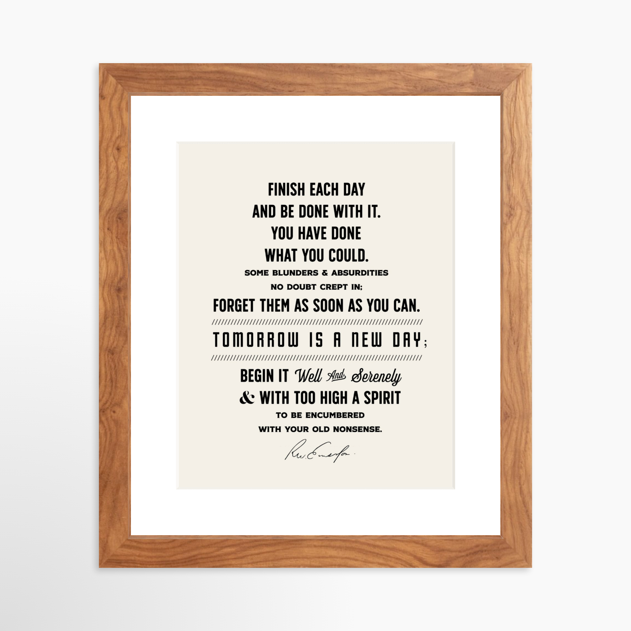 8x10 / Light Walnut Frame + White Mat