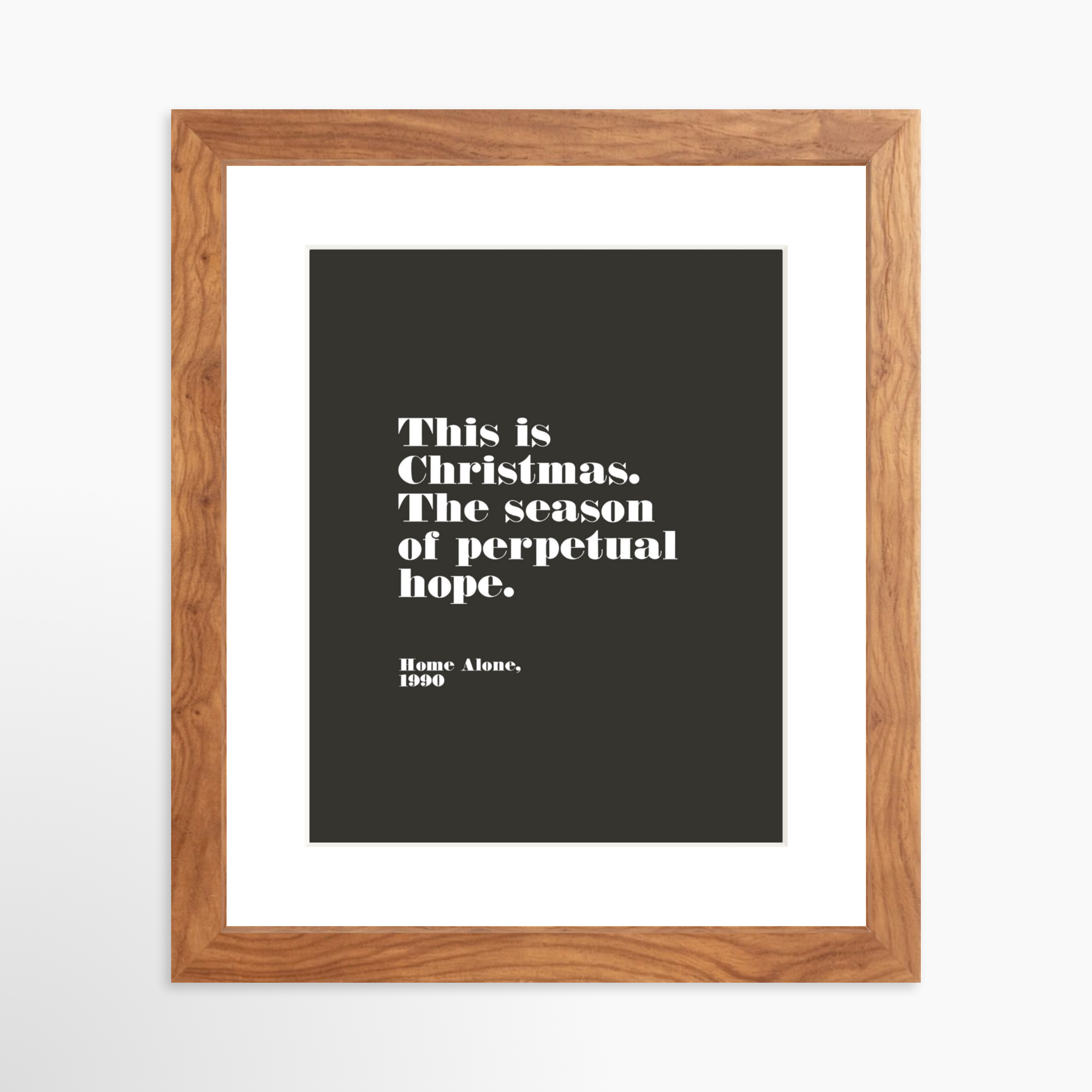 8x10 / Light Walnut Frame + White Mat