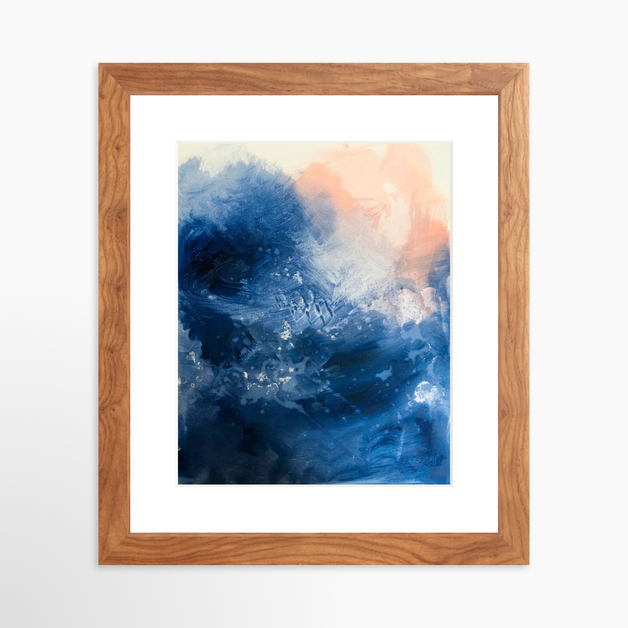 8x10 / Light Walnut Frame + White Mat