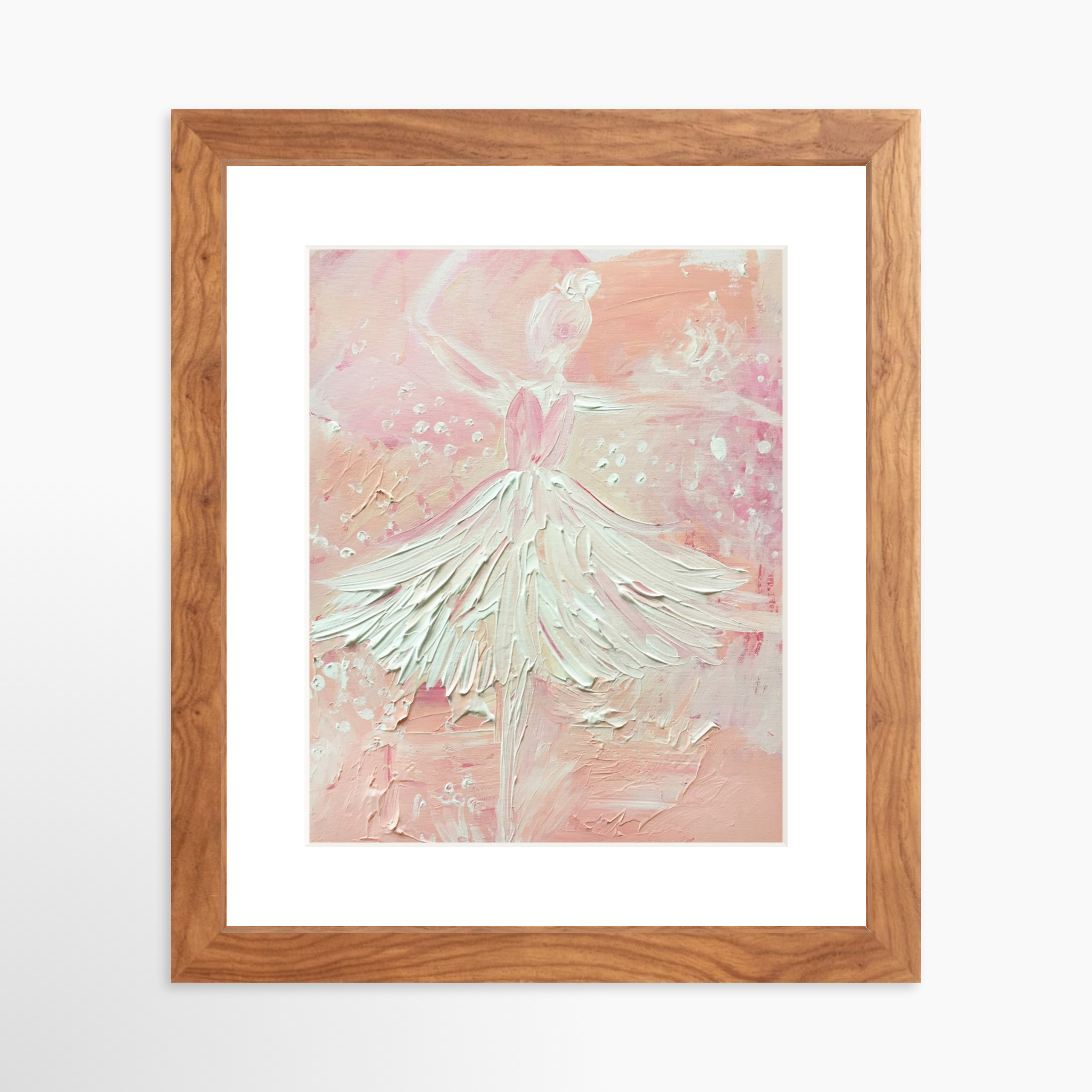 8x10 / Light Walnut Frame + White Mat