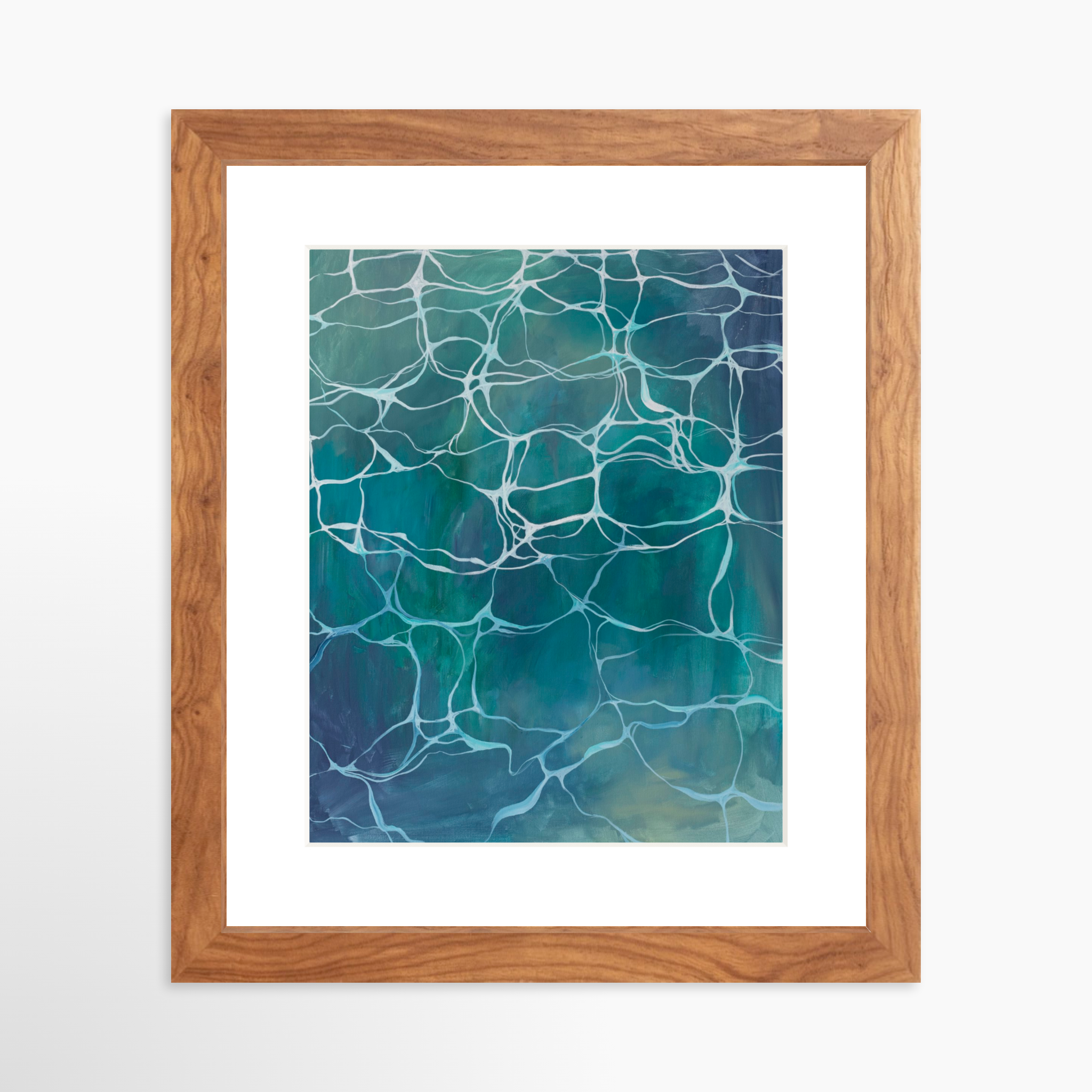 8x10 / Light Walnut Frame + White Mat