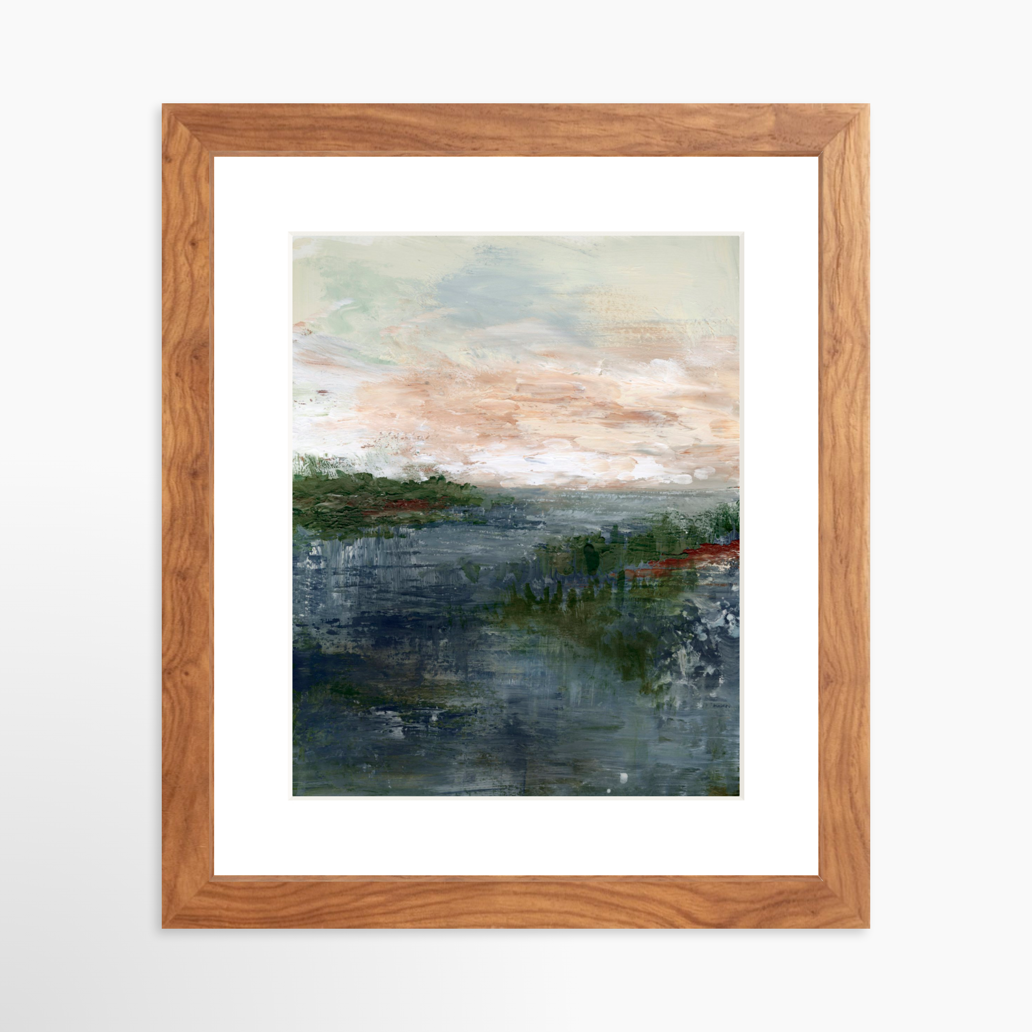 8x10 / Light Walnut Frame + White Mat