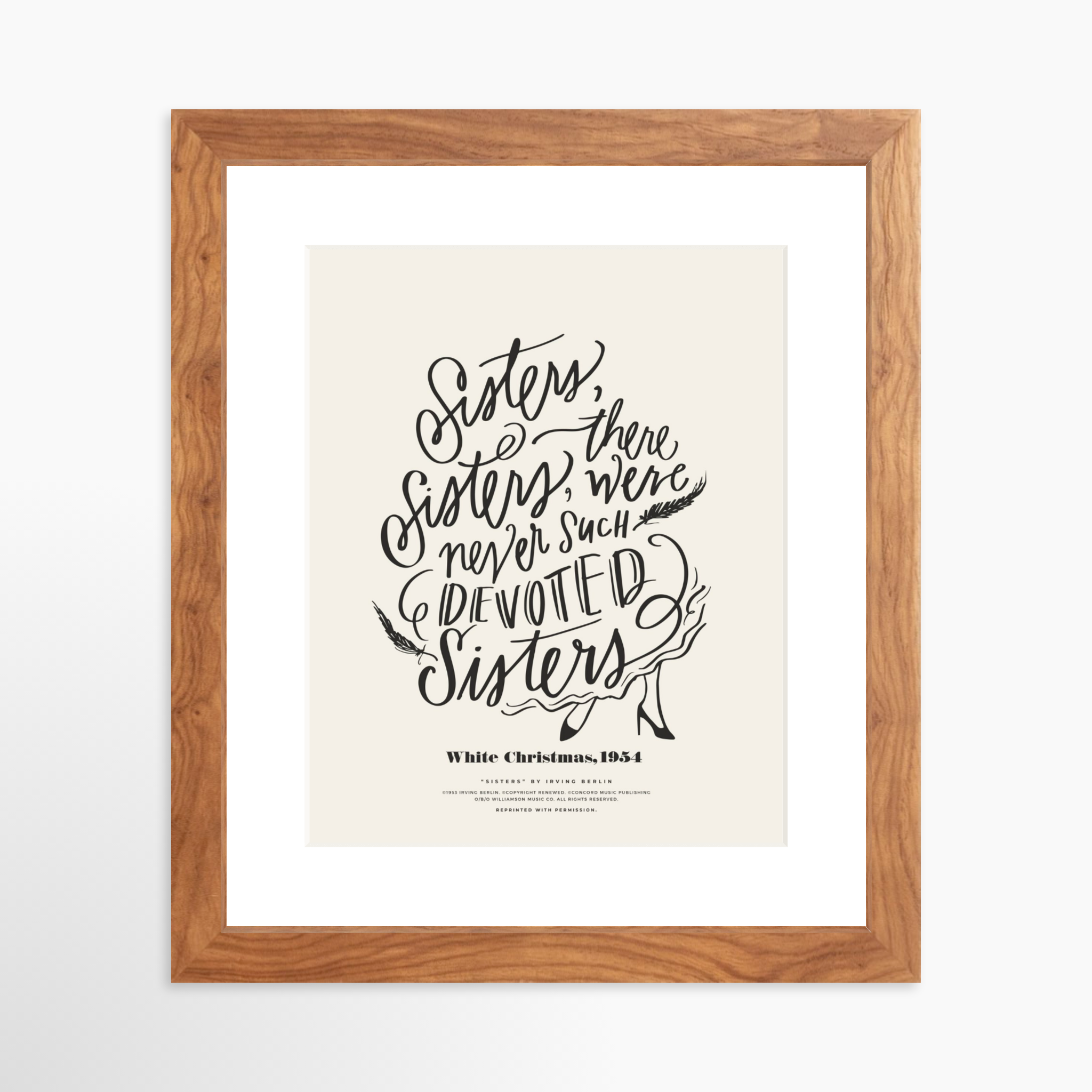 8x10 / Light Walnut Frame + White Mat