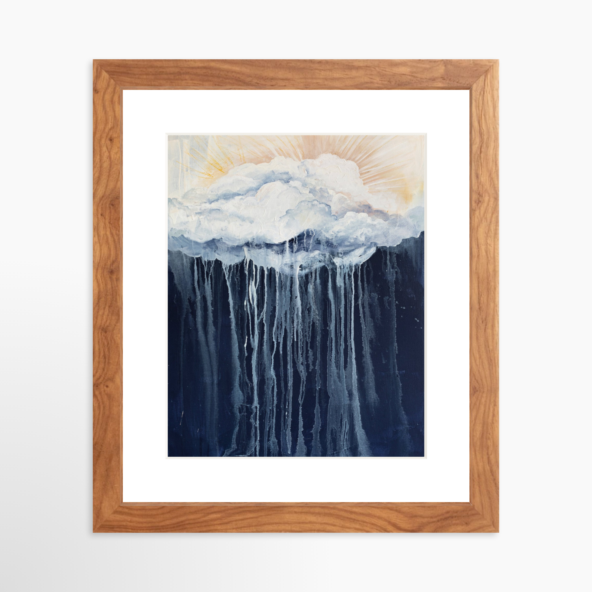 8x10 / Light Walnut Frame + White Mat