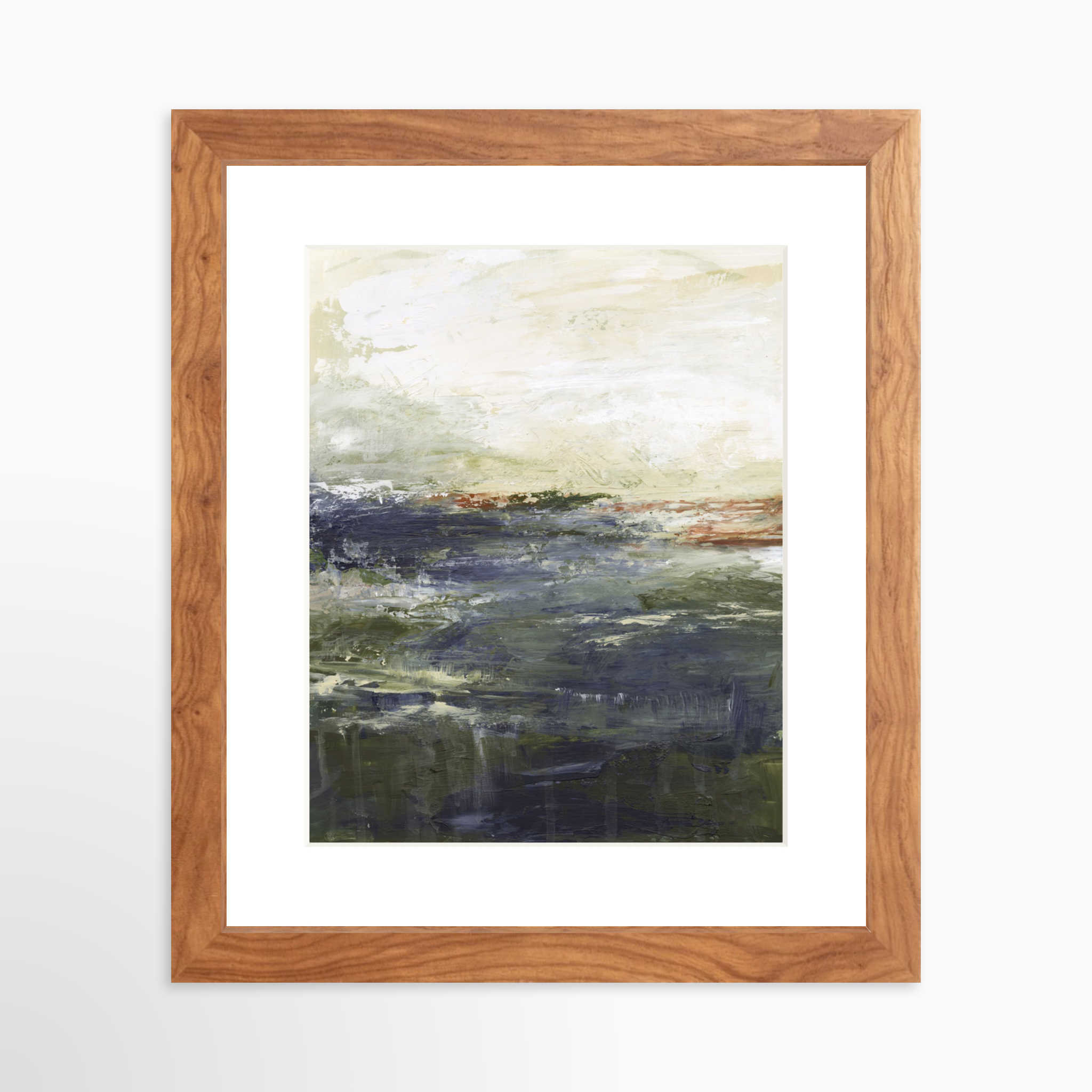 8x10 / Light Walnut Frame + White Mat