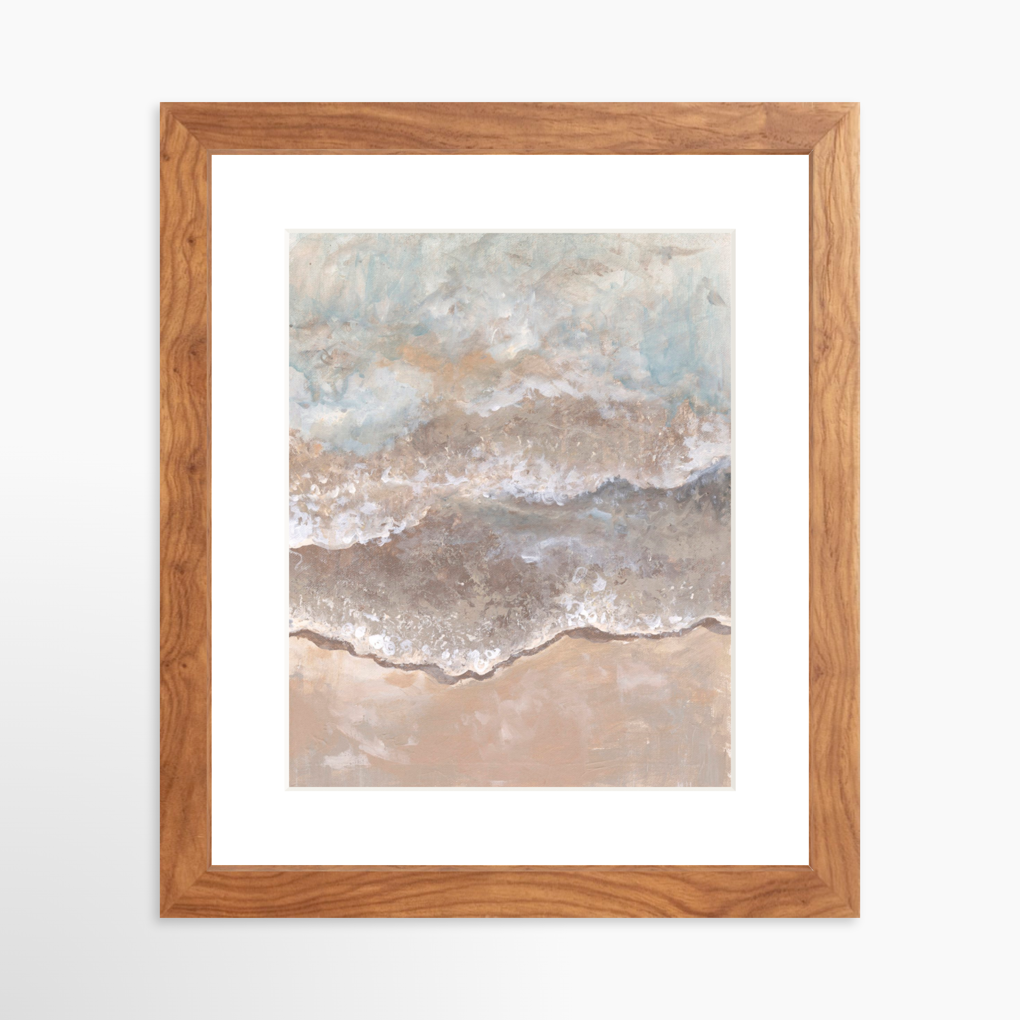 8x10 / Light Walnut Frame + White Mat