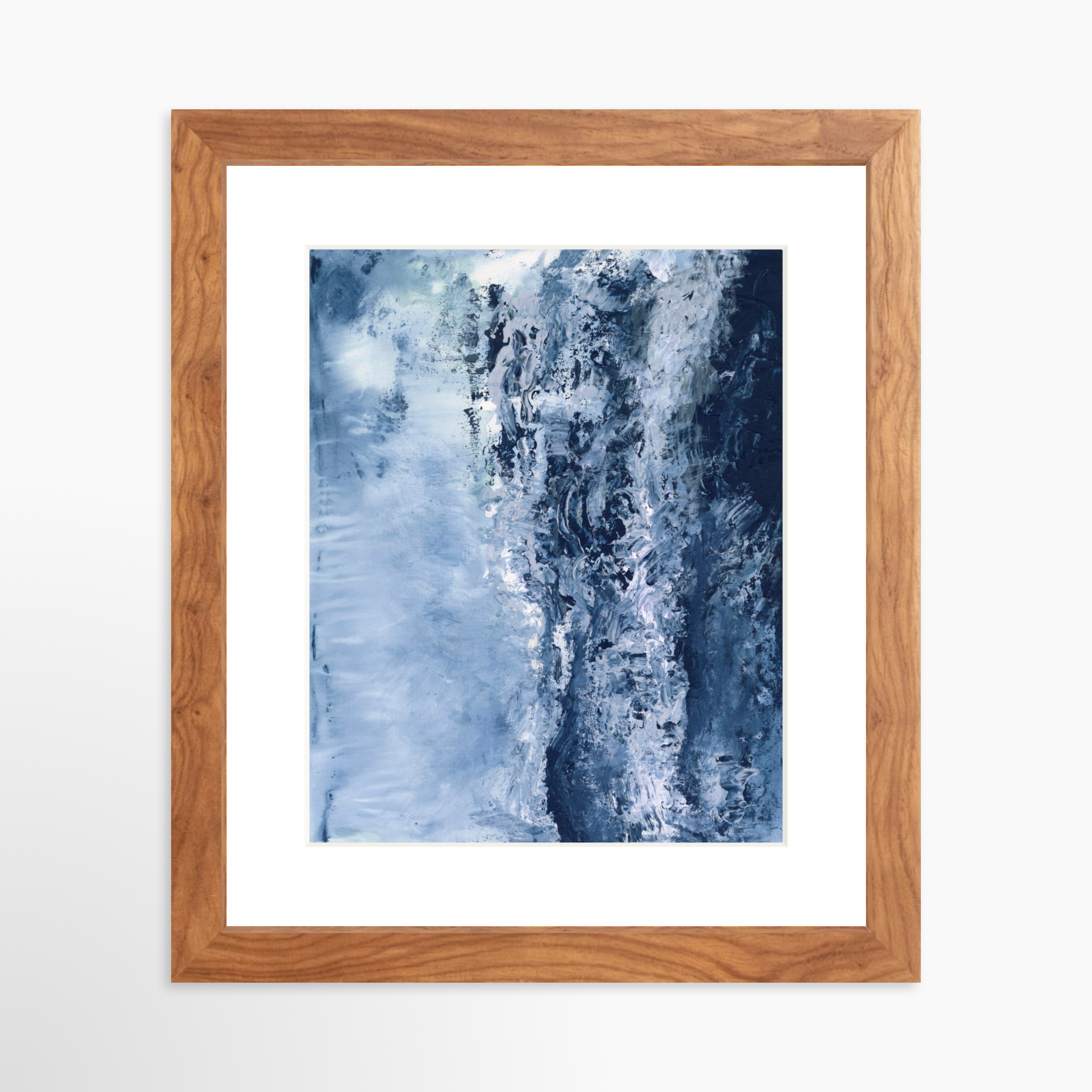 8x10 / Light Walnut Frame + White Mat