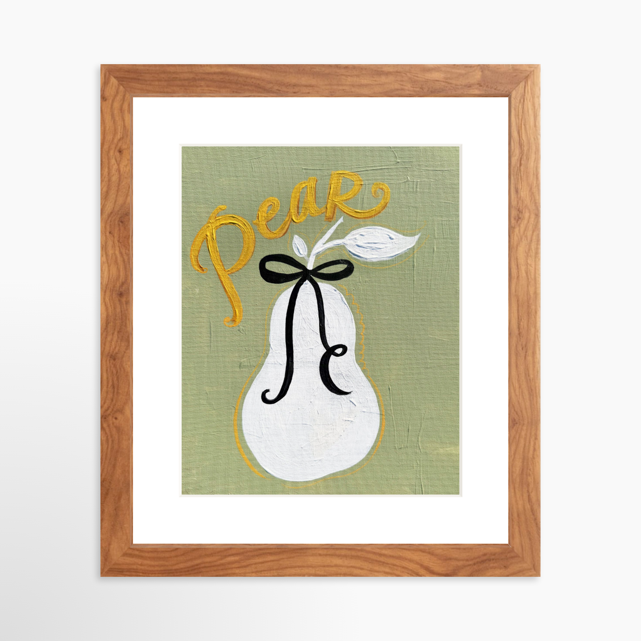 8x10 / Light Walnut Frame + White Mat