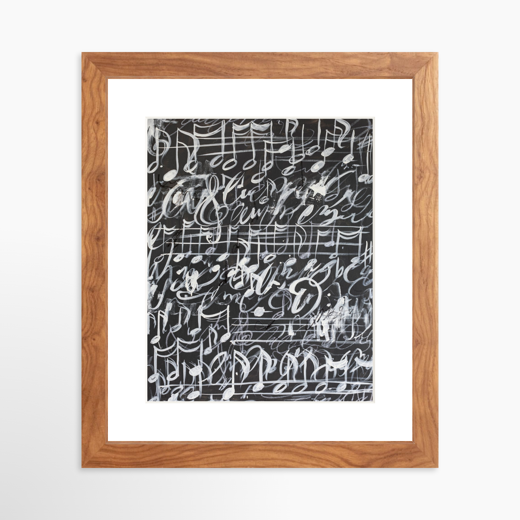 8x10 / Light Walnut Frame + White Mat