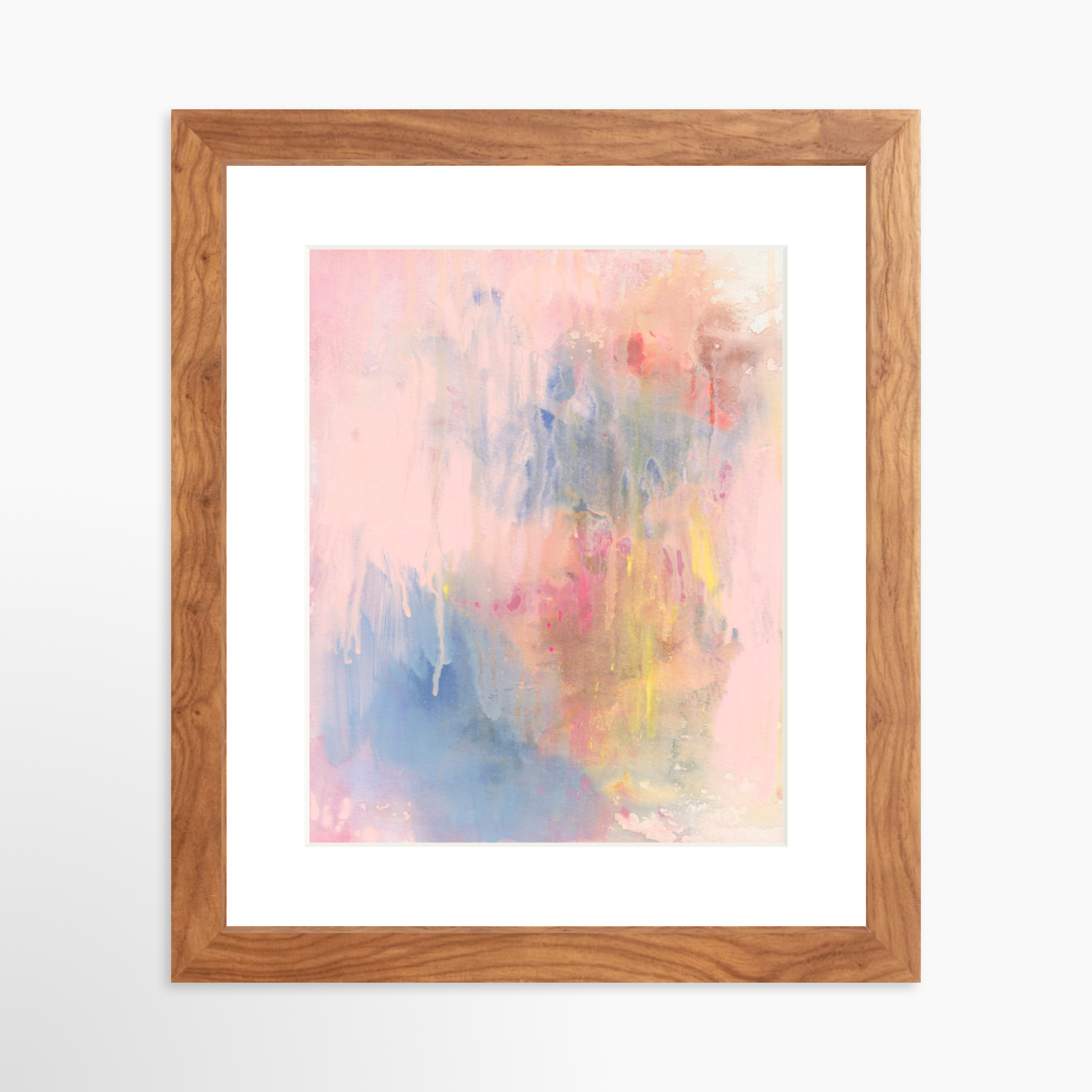 8x10 / Light Walnut Frame + White Mat