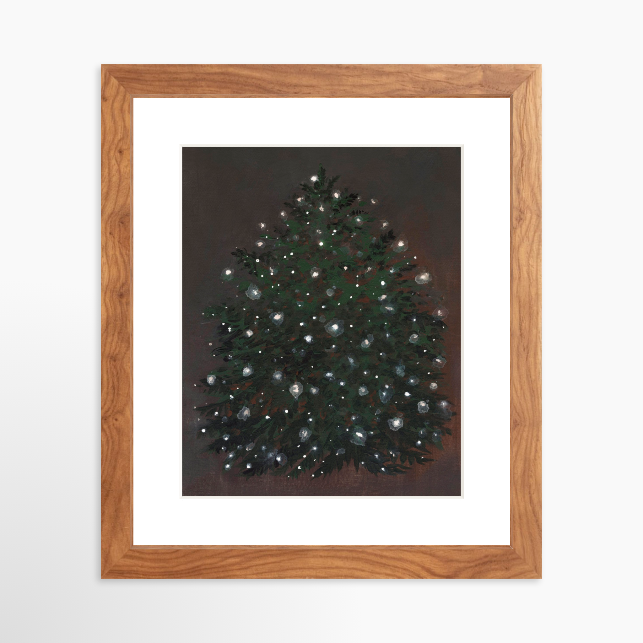 8x10 / Light Walnut Frame + White Mat