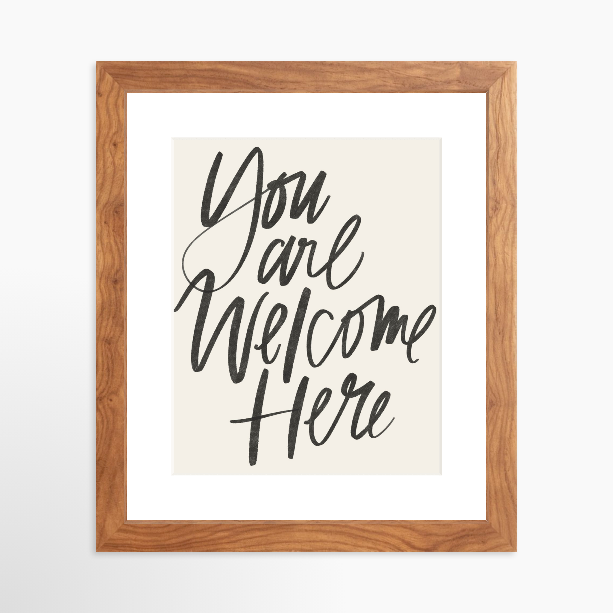 8x10 / Light Walnut Frame + White Mat