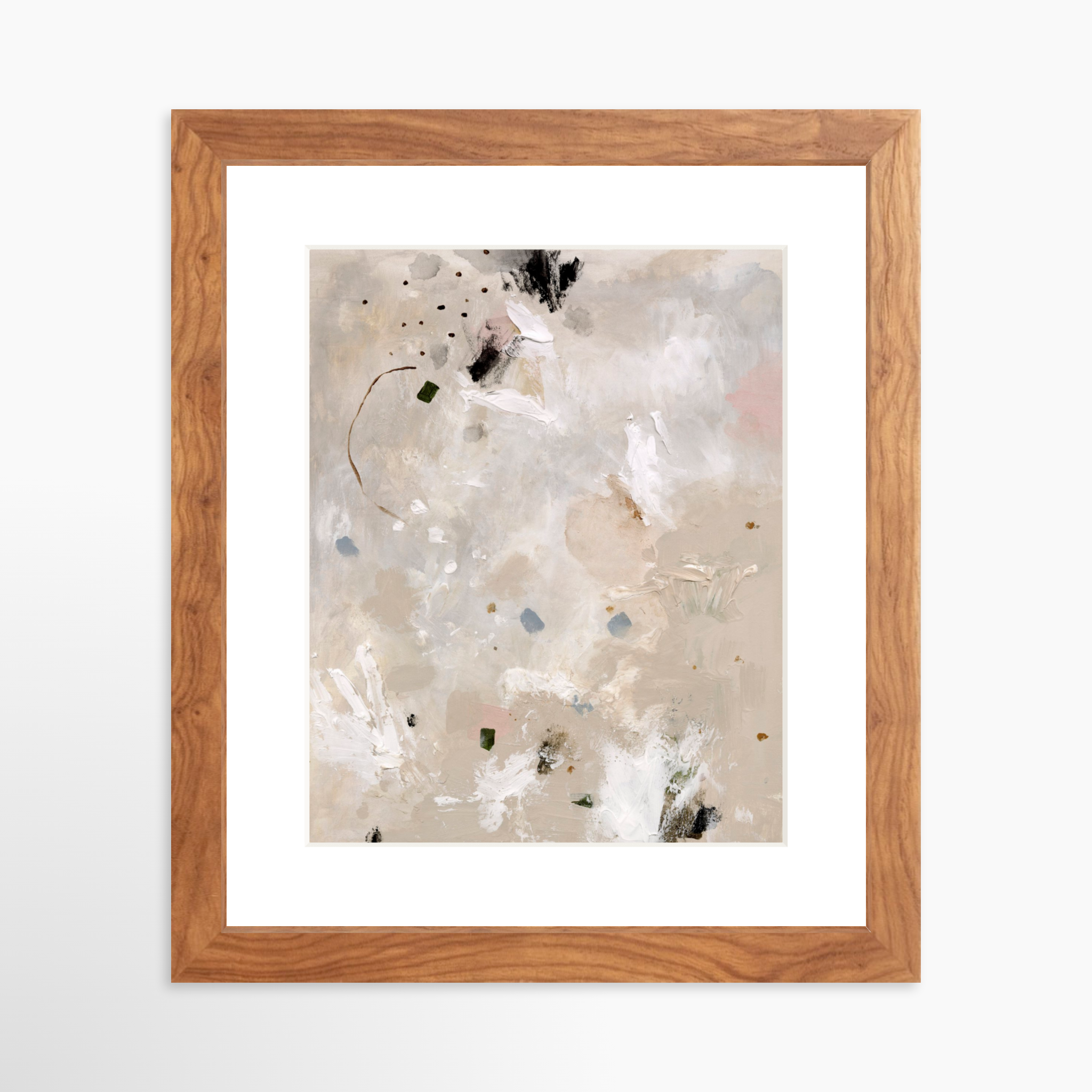 8x10 / Light Walnut Frame + White Mat