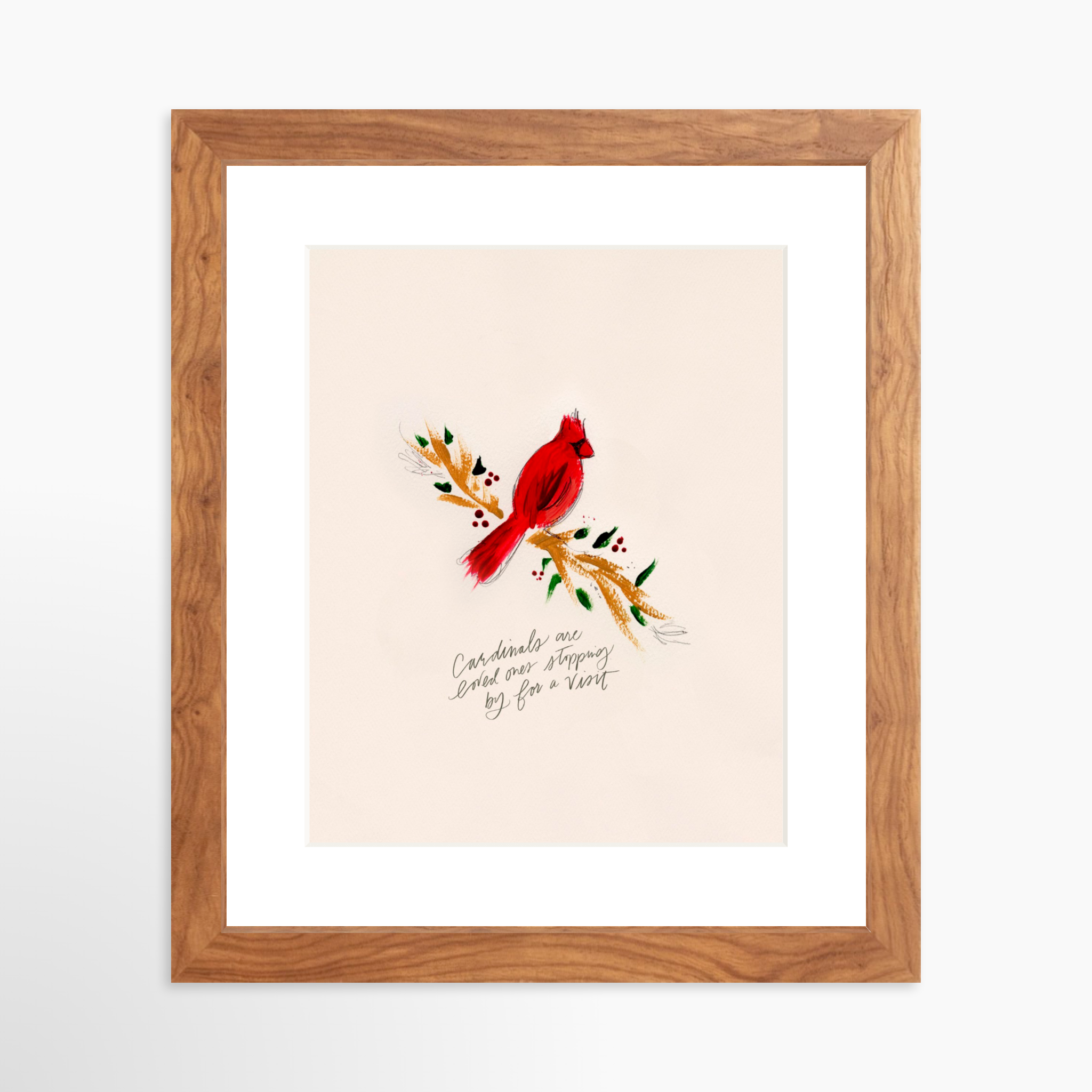 8x10 / Light Walnut Frame + White Mat