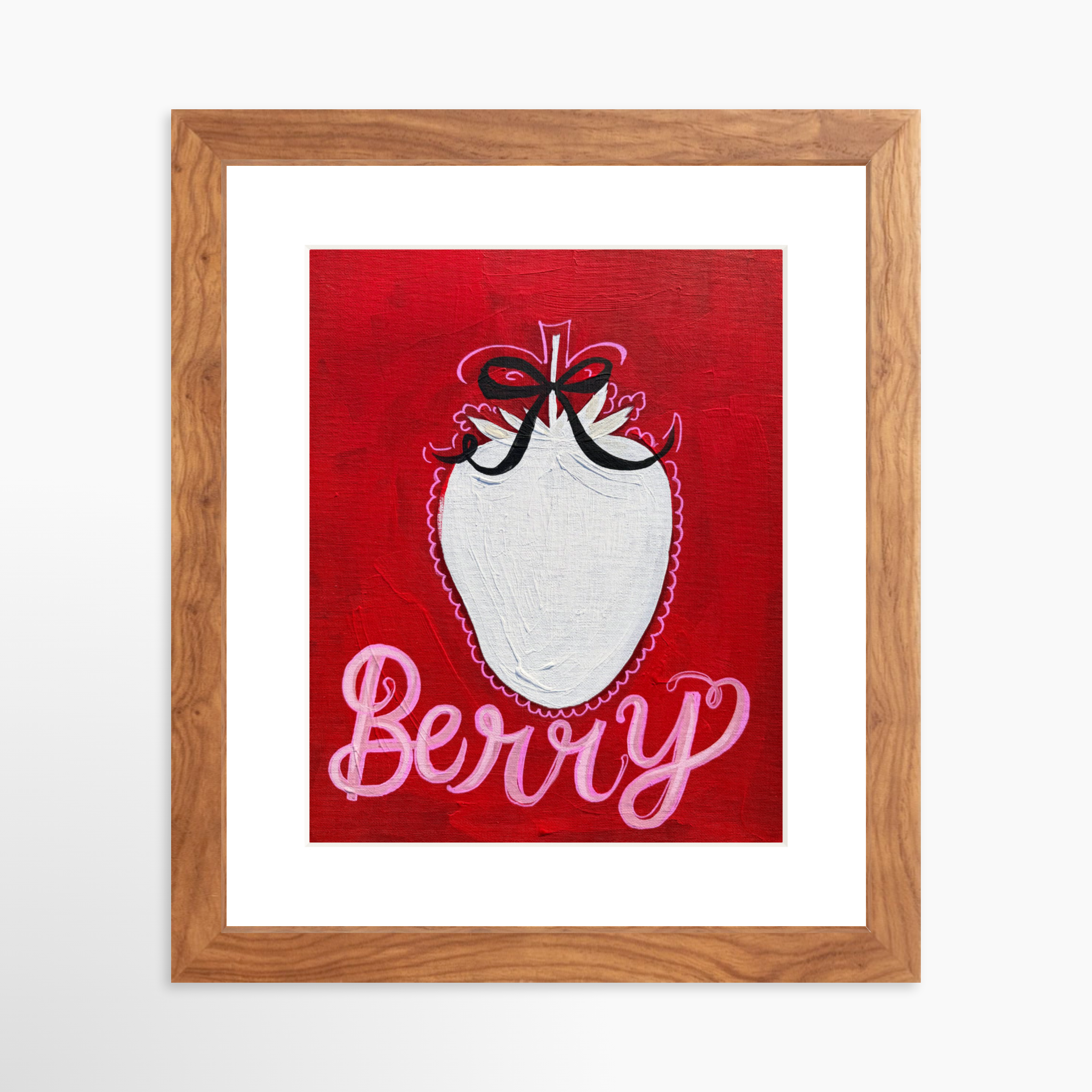 8x10 / Light Walnut Frame + White Mat