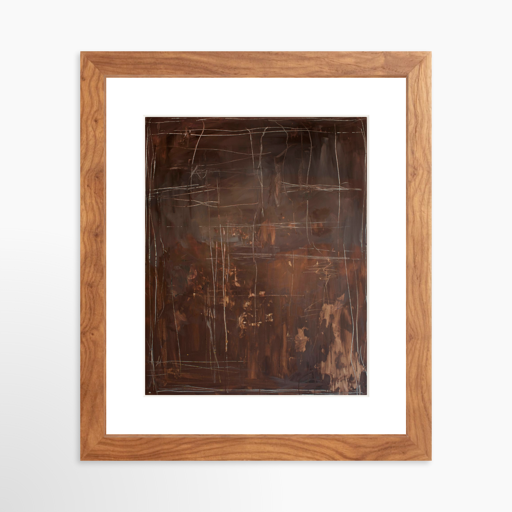 8x10 / Light Walnut Frame + White Mat