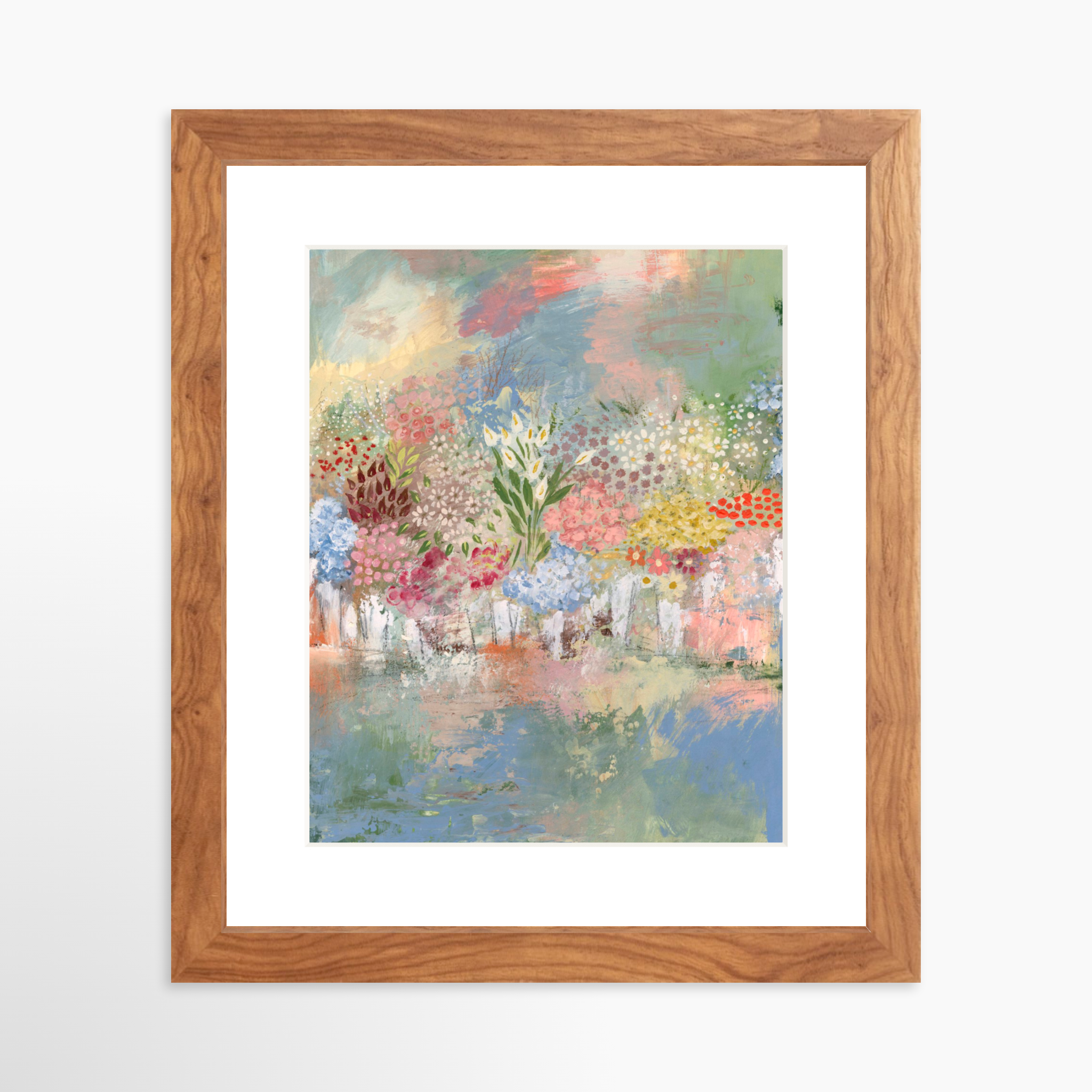 8x10 / Light Walnut Frame + White Mat