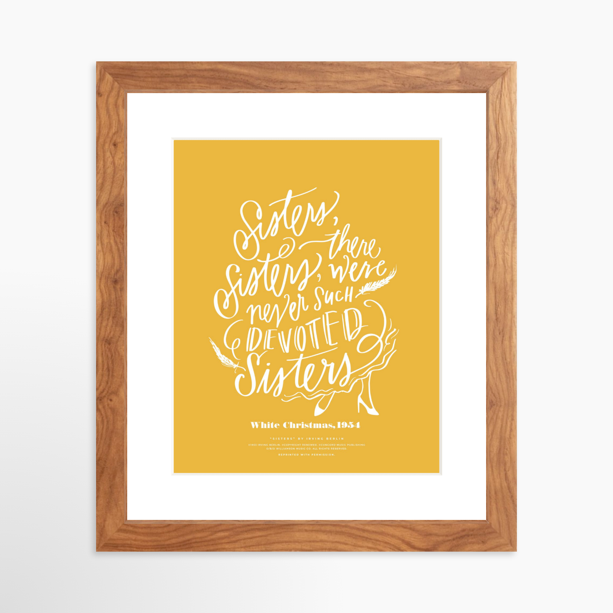 8x10 / Light Walnut Frame + White Mat