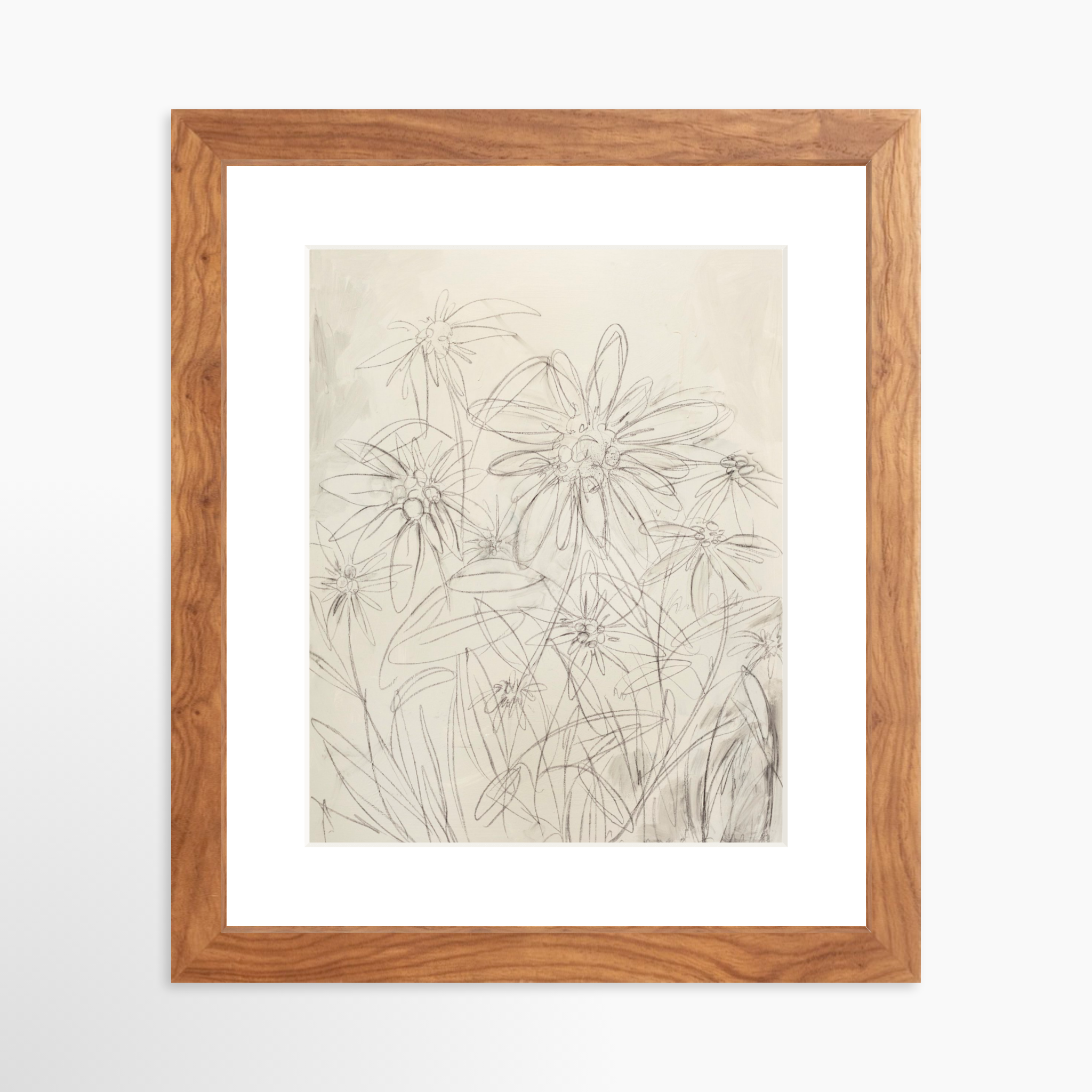 8x10 / Light Walnut Frame + White Mat
