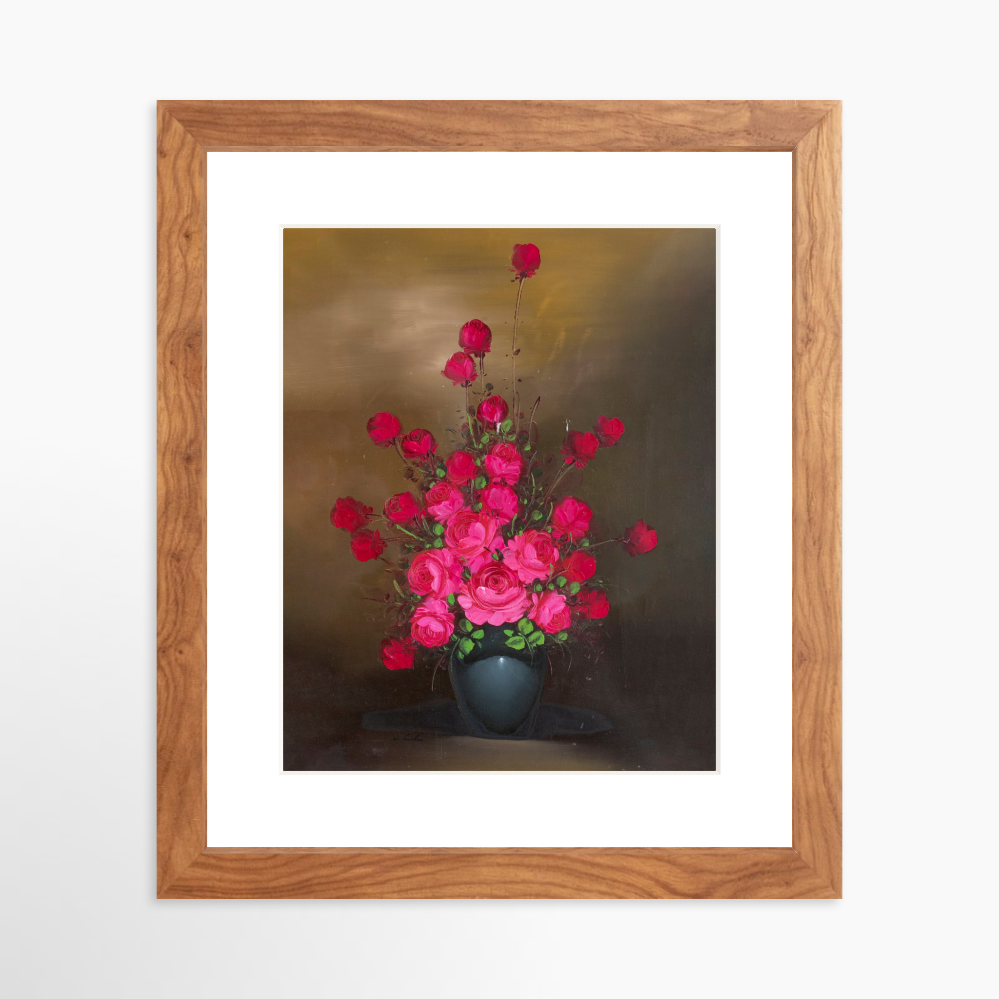 8x10 / Light Walnut Frame + White Mat