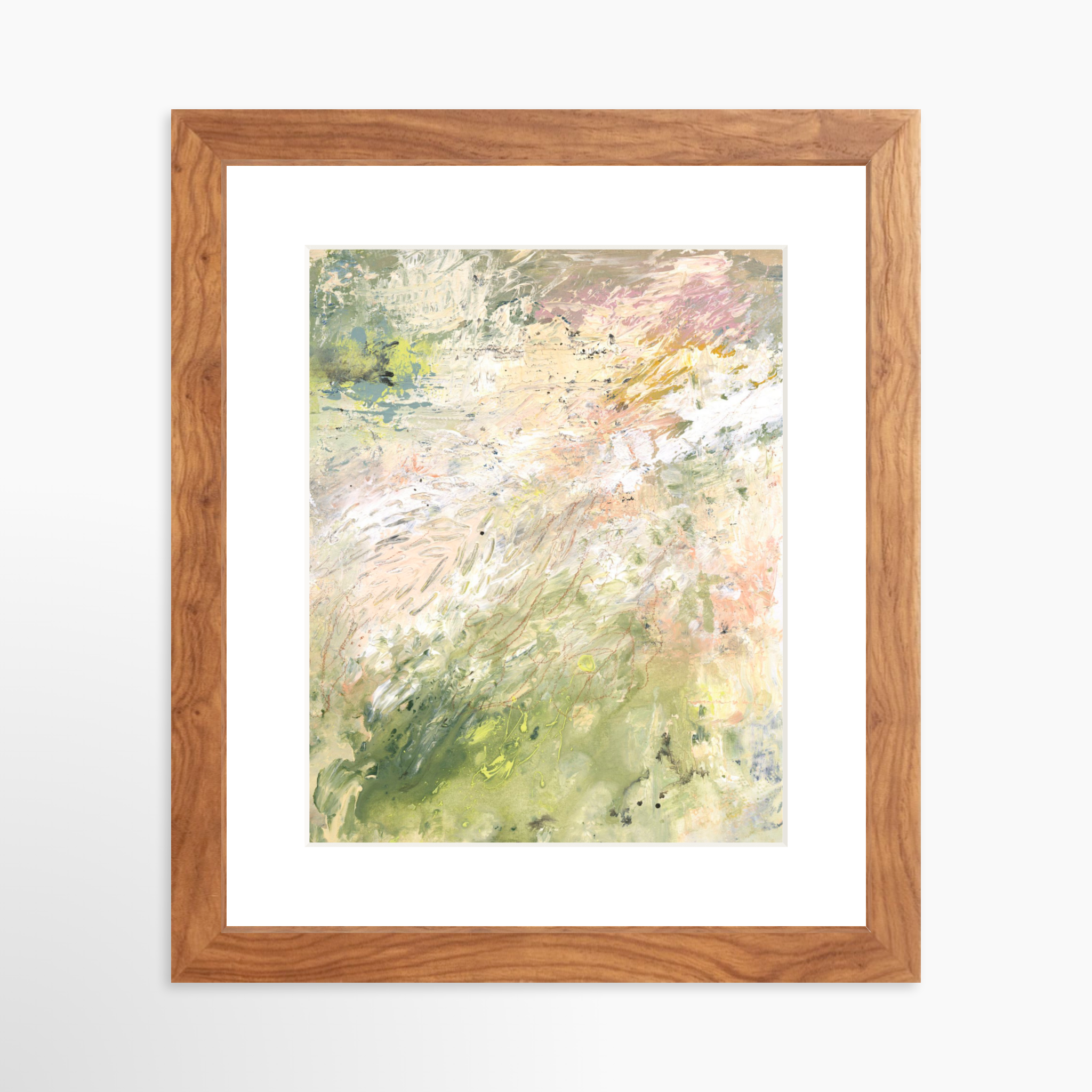 8x10 / Light Walnut Frame + White Mat