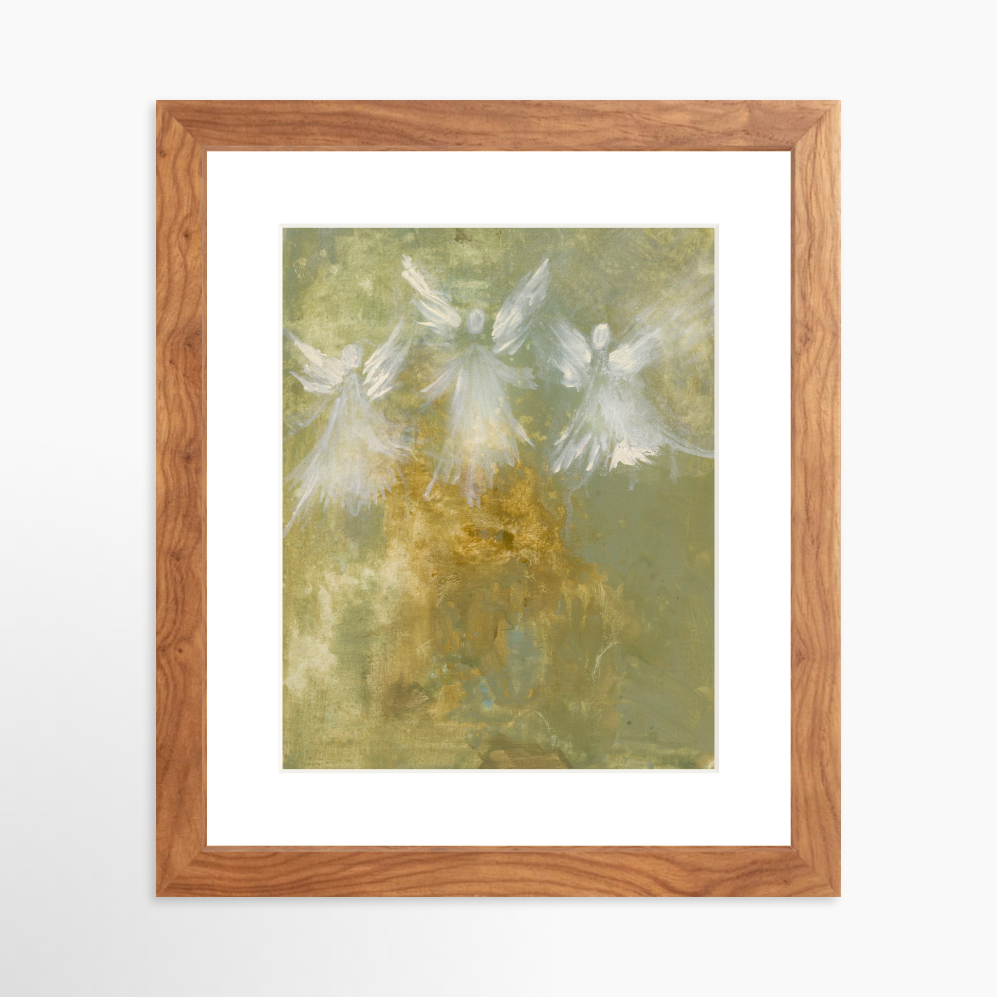 8x10 / Light Walnut Frame + White Mat