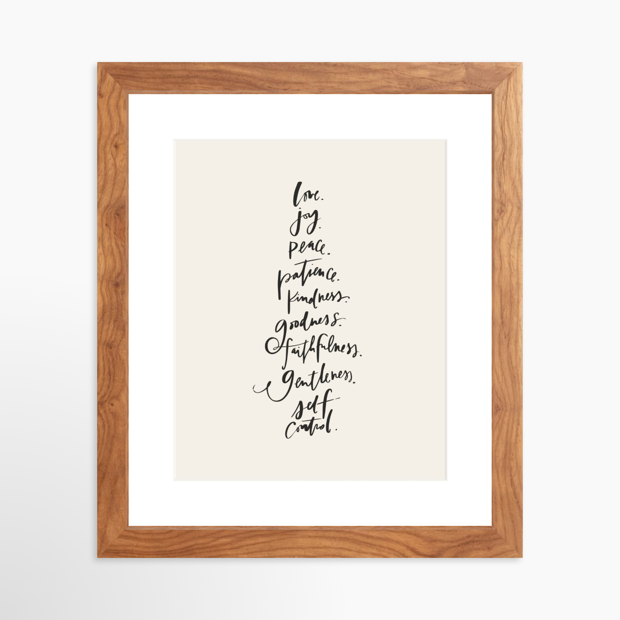 8x10 / Light Walnut Frame + White Mat