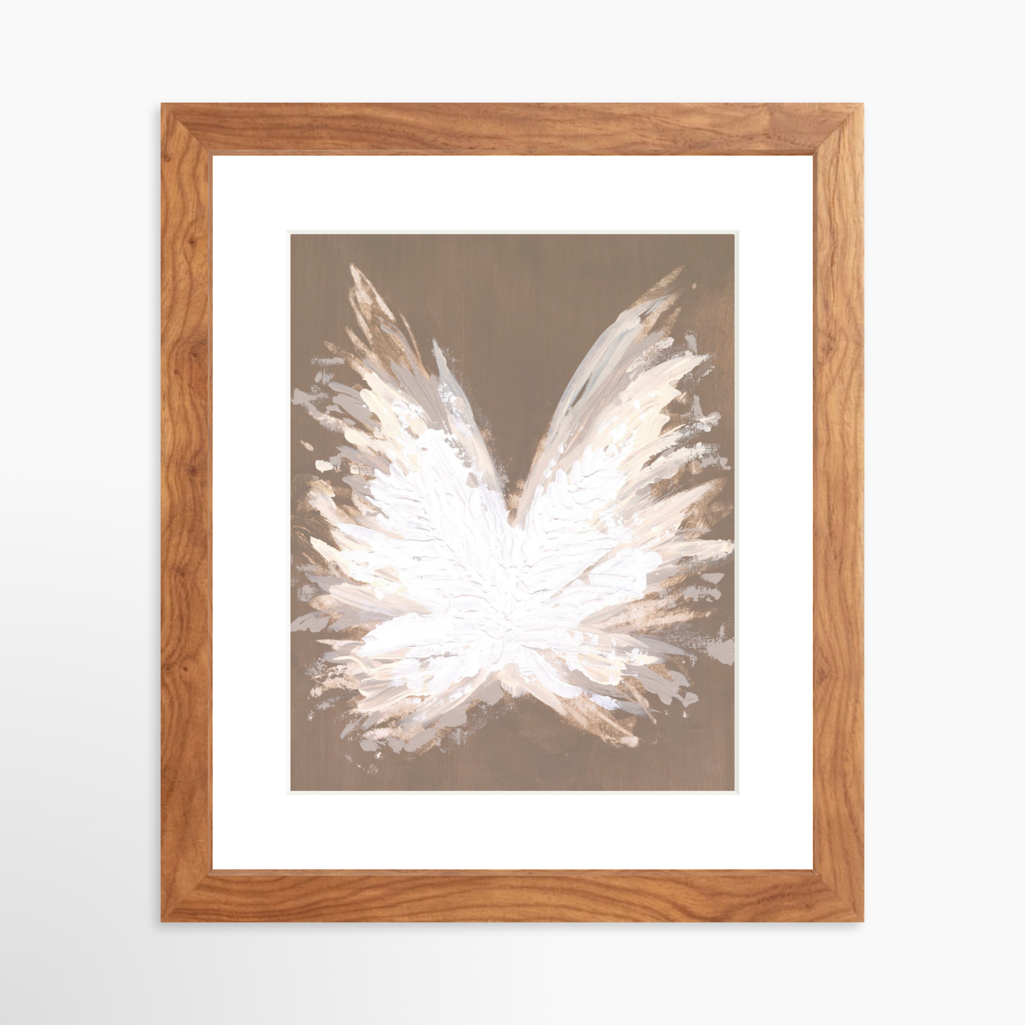 8x10 / Light Walnut Frame + White Mat