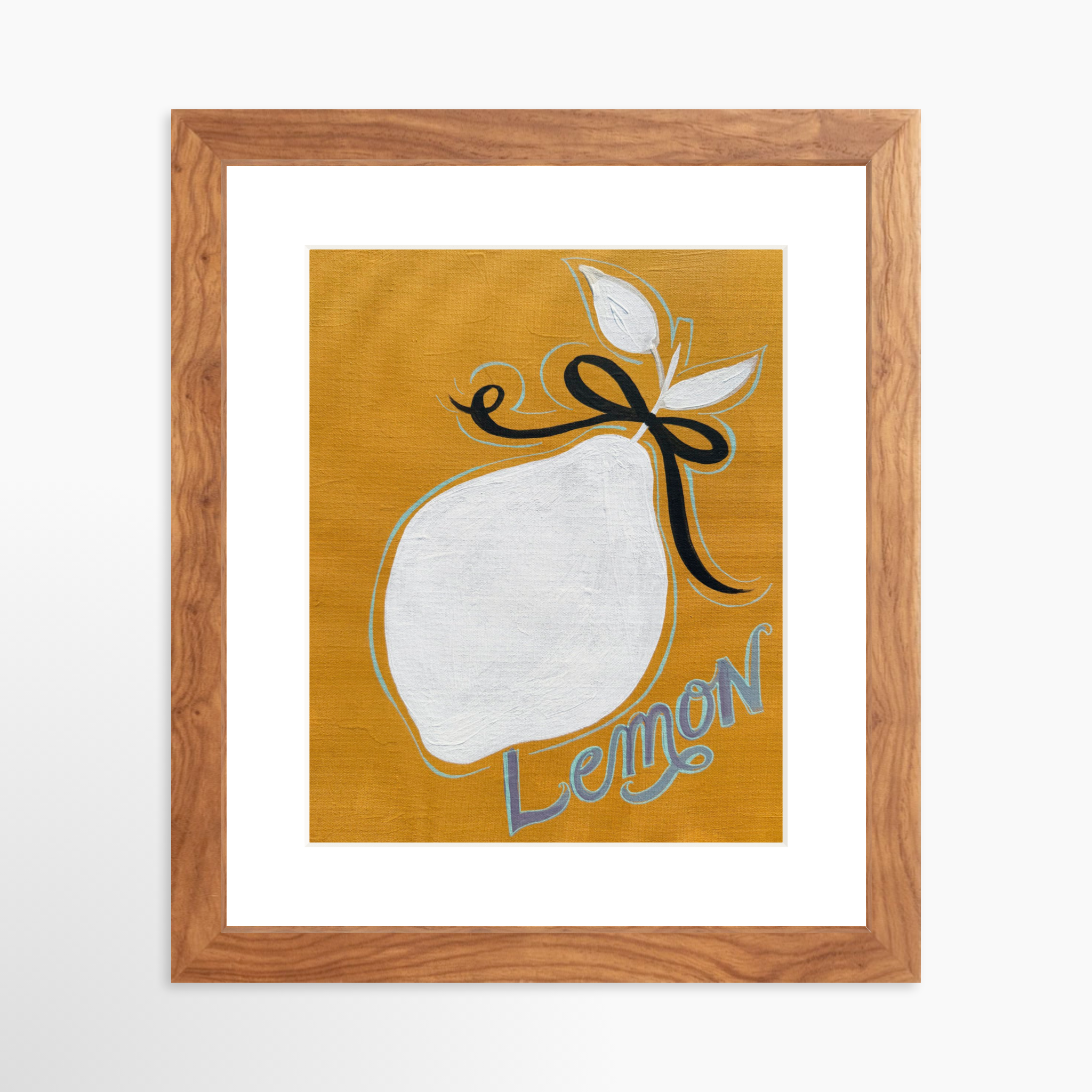 8x10 / Light Walnut Frame + White Mat