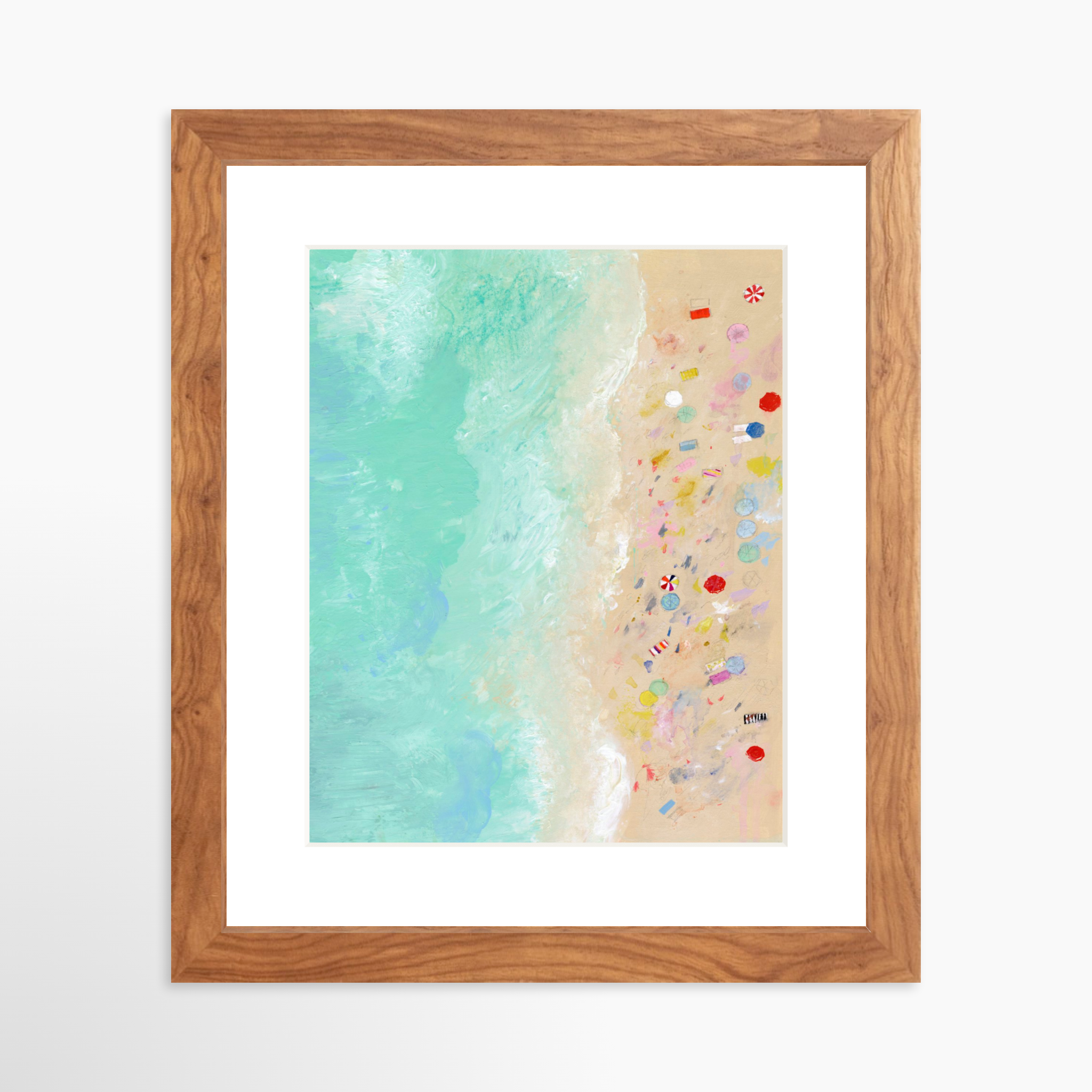 8x10 / Light Walnut Frame + White Mat