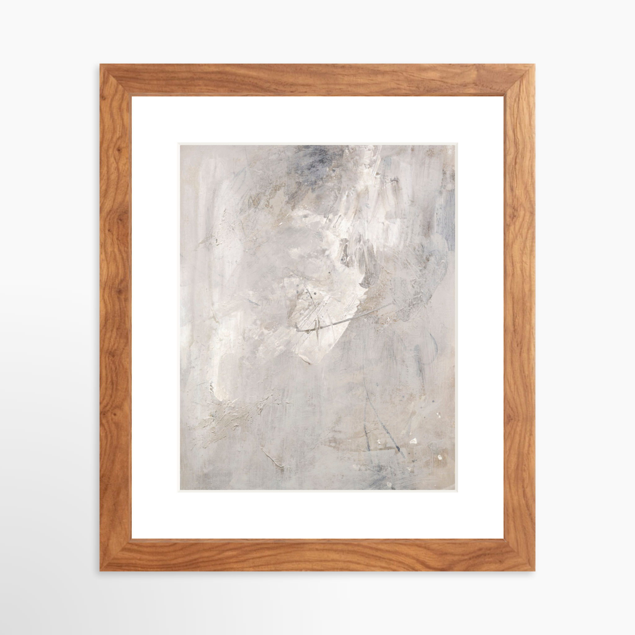 8x10 / Light Walnut Frame + White Mat