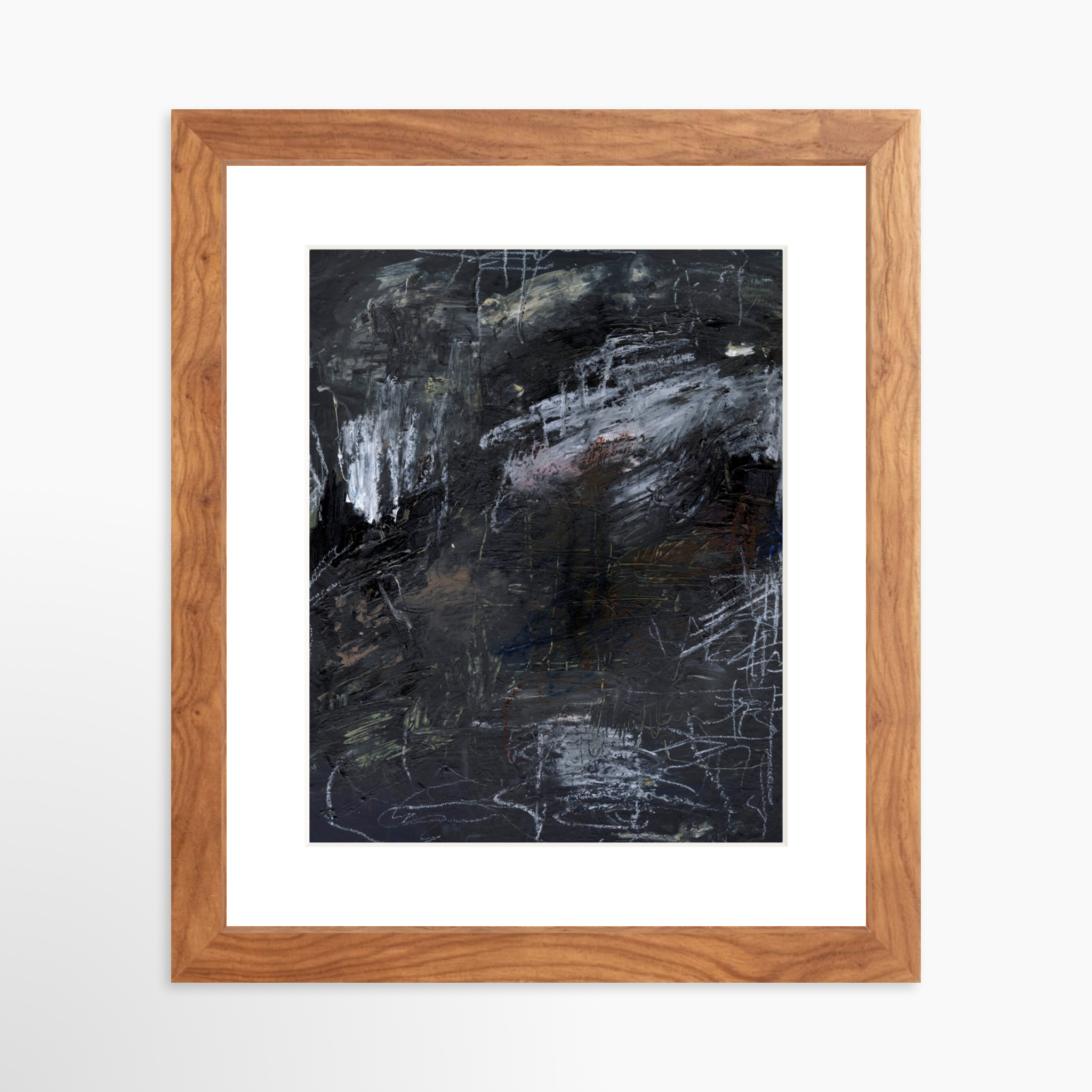 8x10 / Light Walnut Frame + White Mat