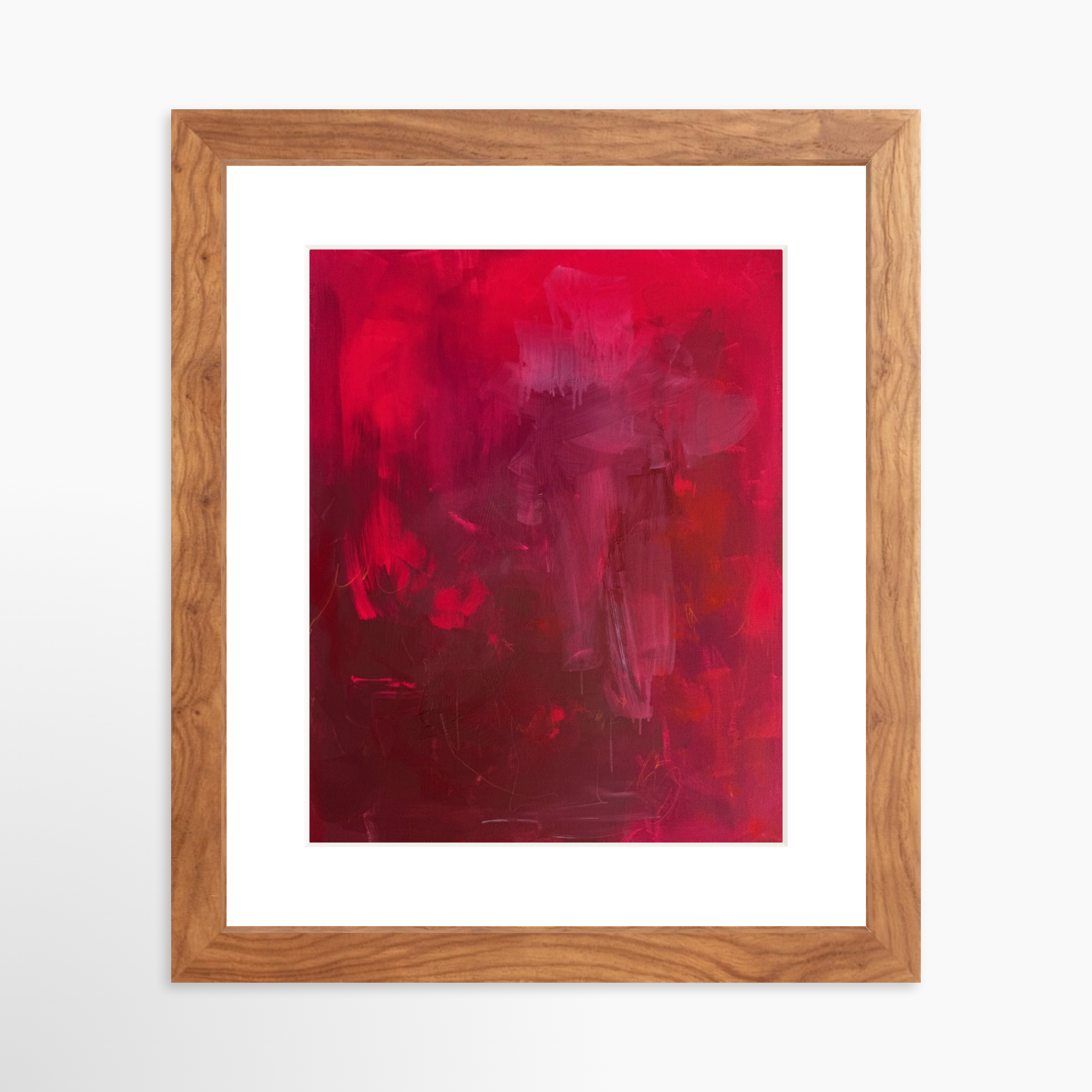 8x10 / Light Walnut Frame + White Mat