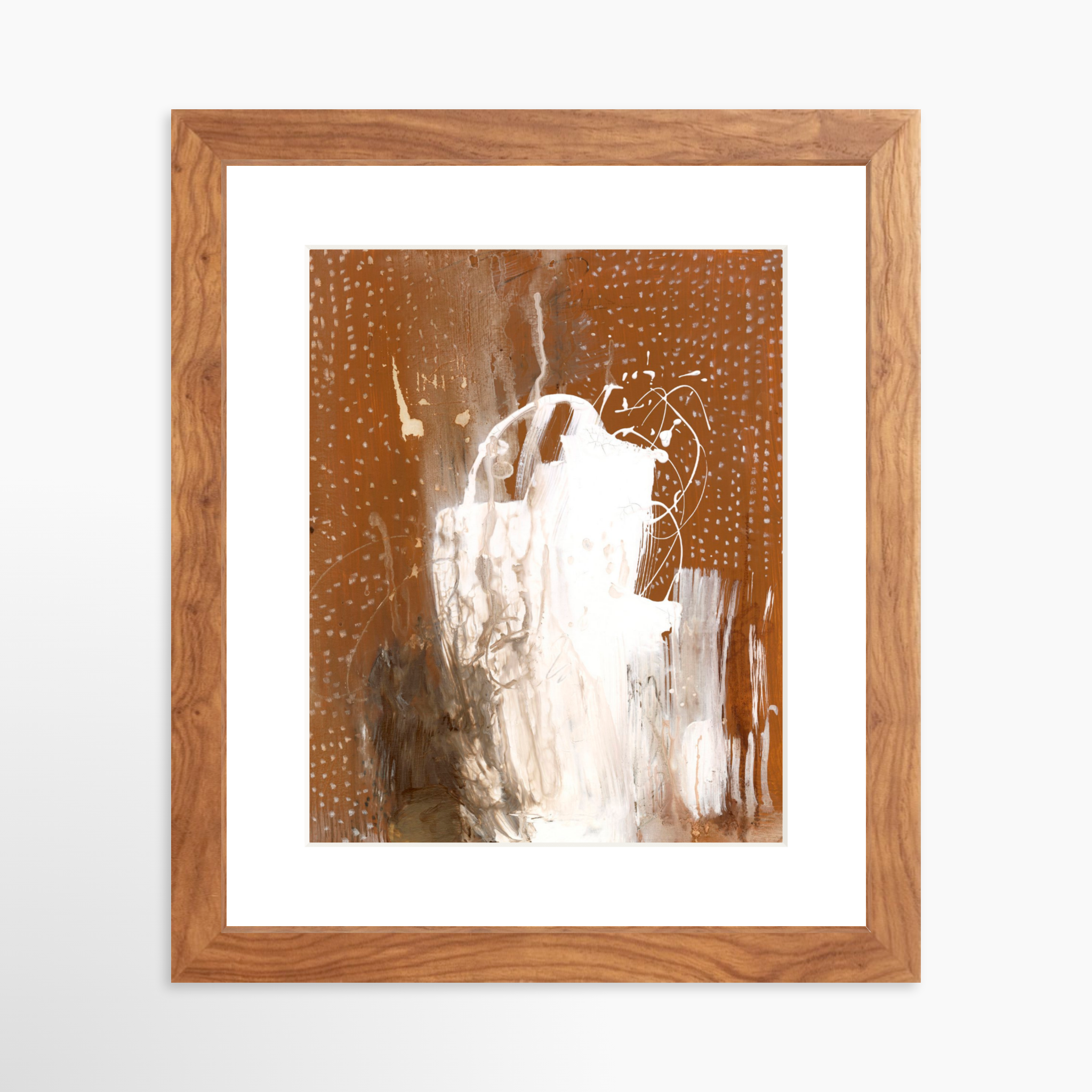 8x10 / Light Walnut Frame + White Mat