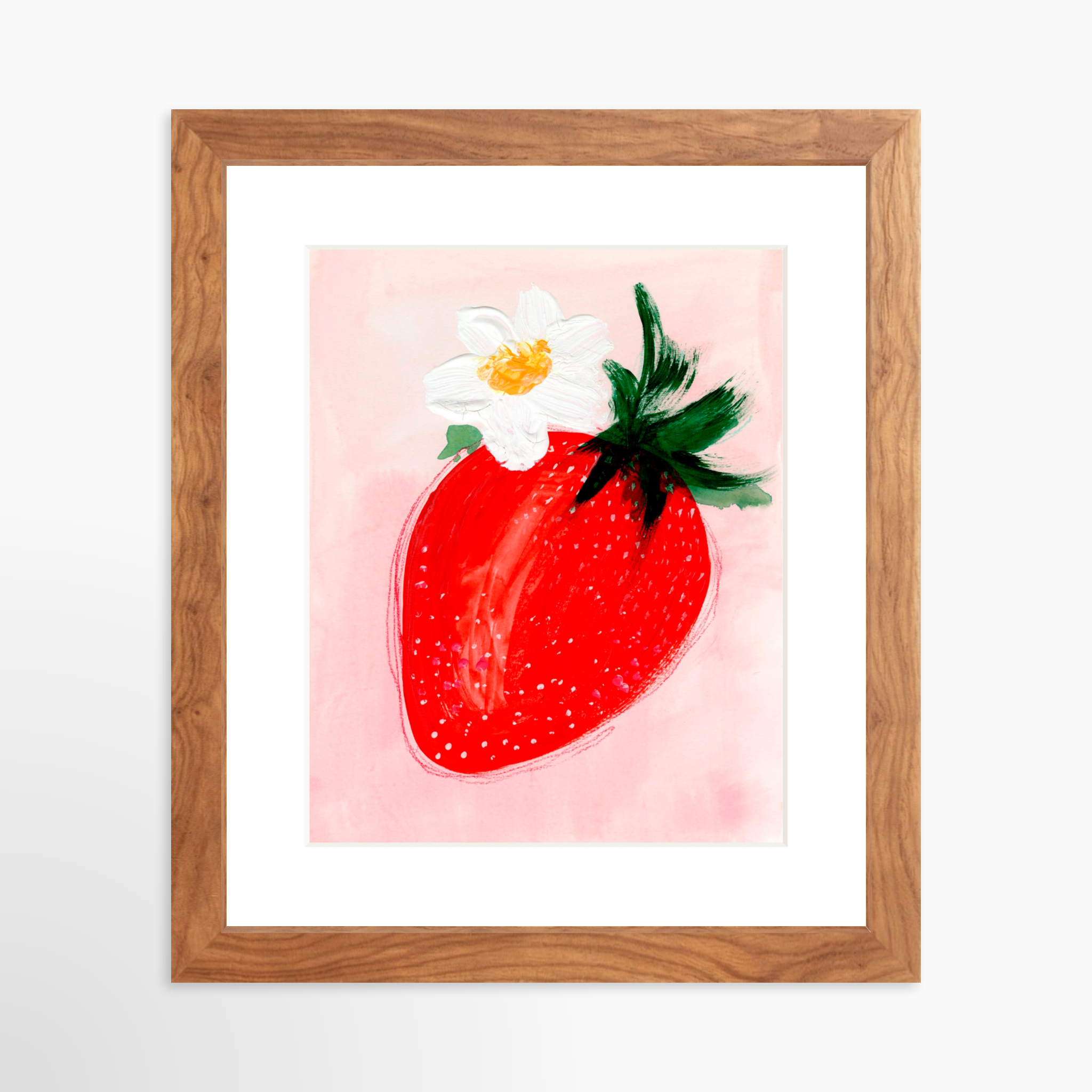 8x10 / Light Walnut Frame + White Mat