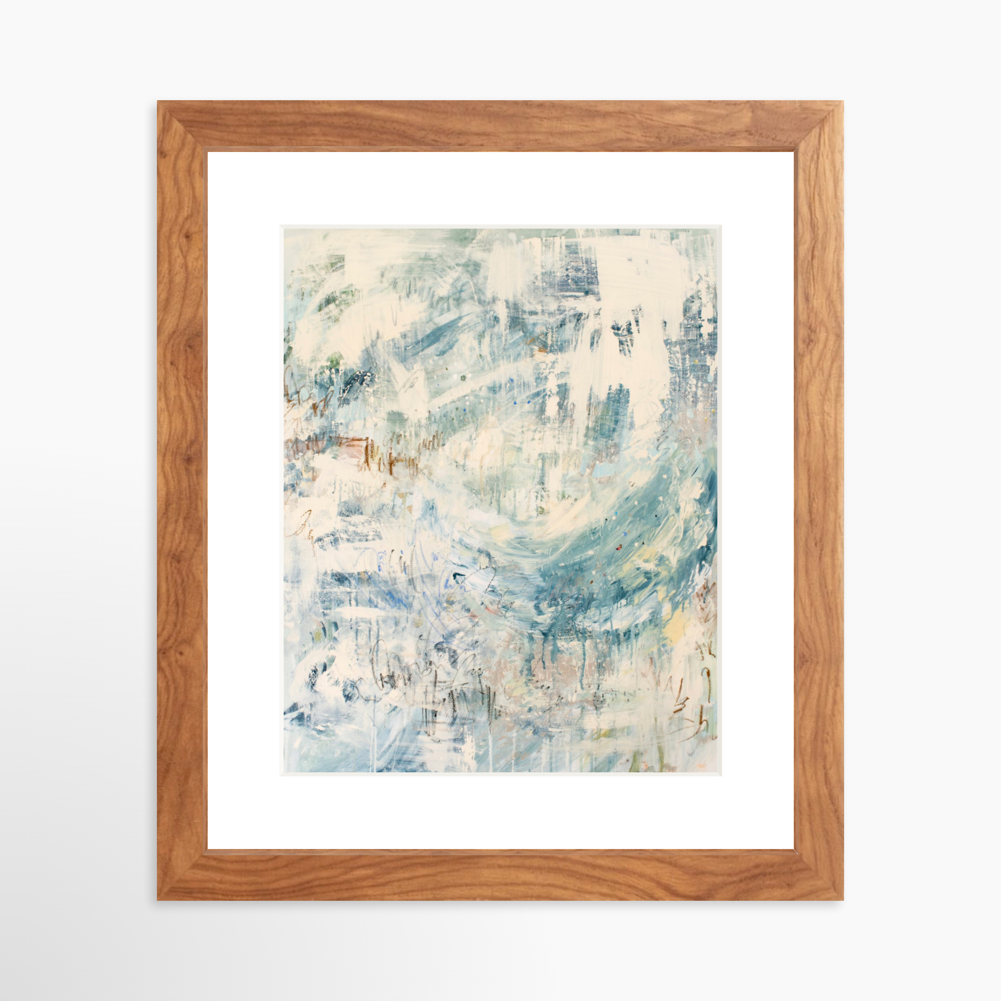 8x10 / Light Walnut Frame + White Mat
