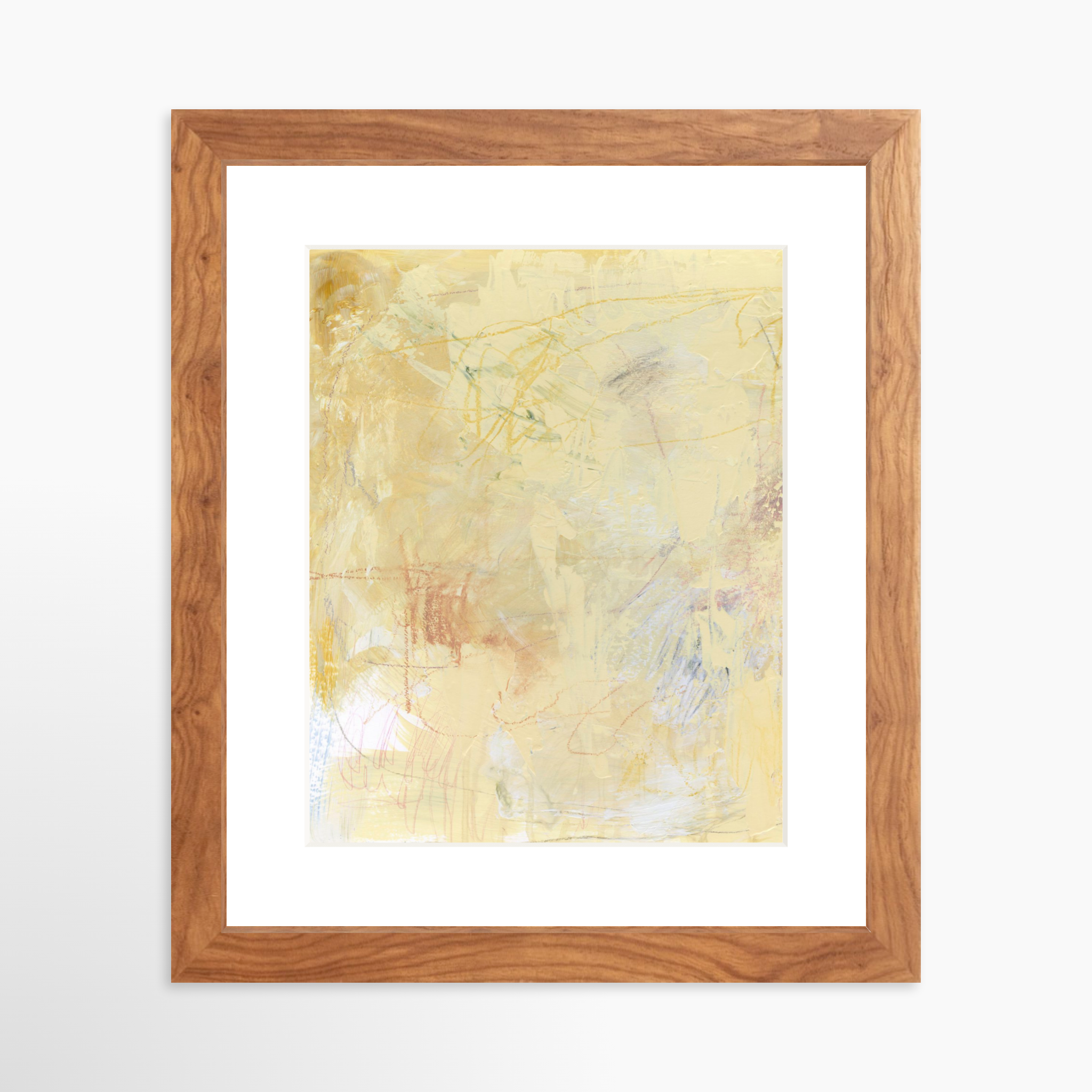 8x10 / Light Walnut Frame + White Mat