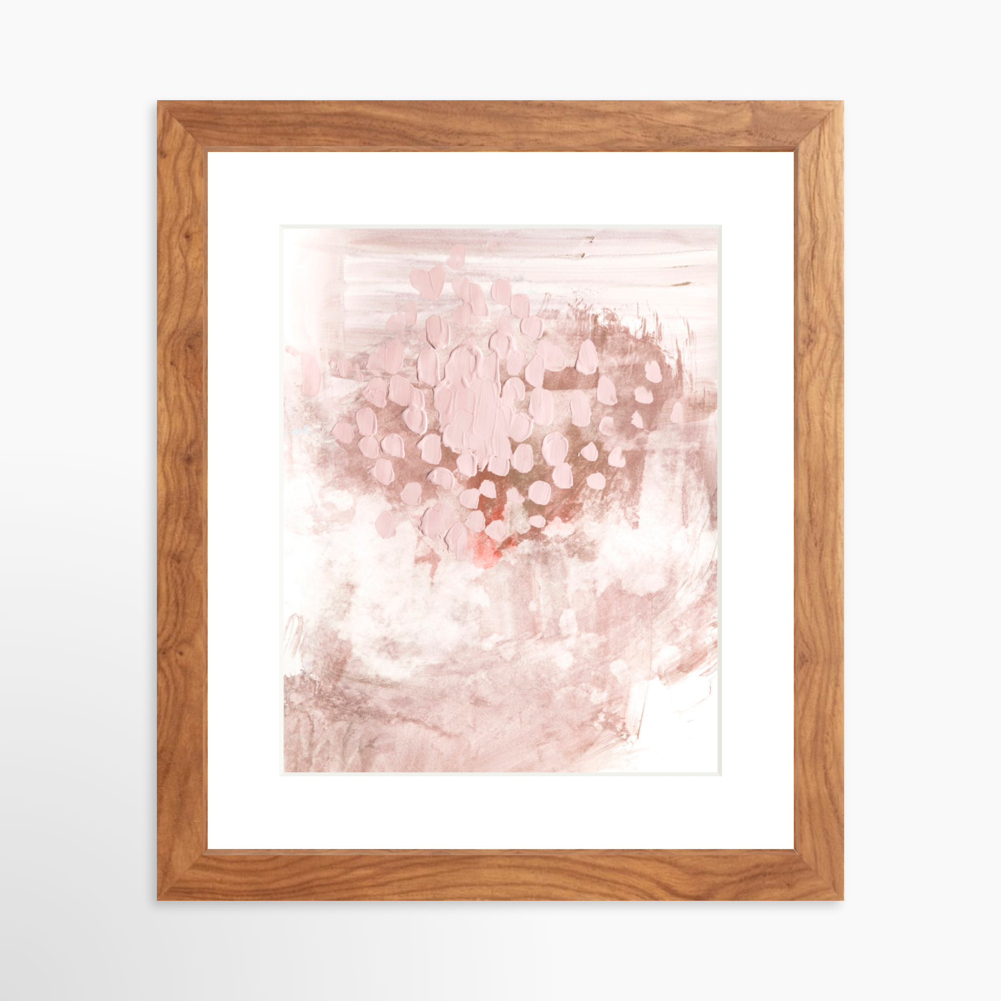 8x10 / Light Walnut Frame + White Mat