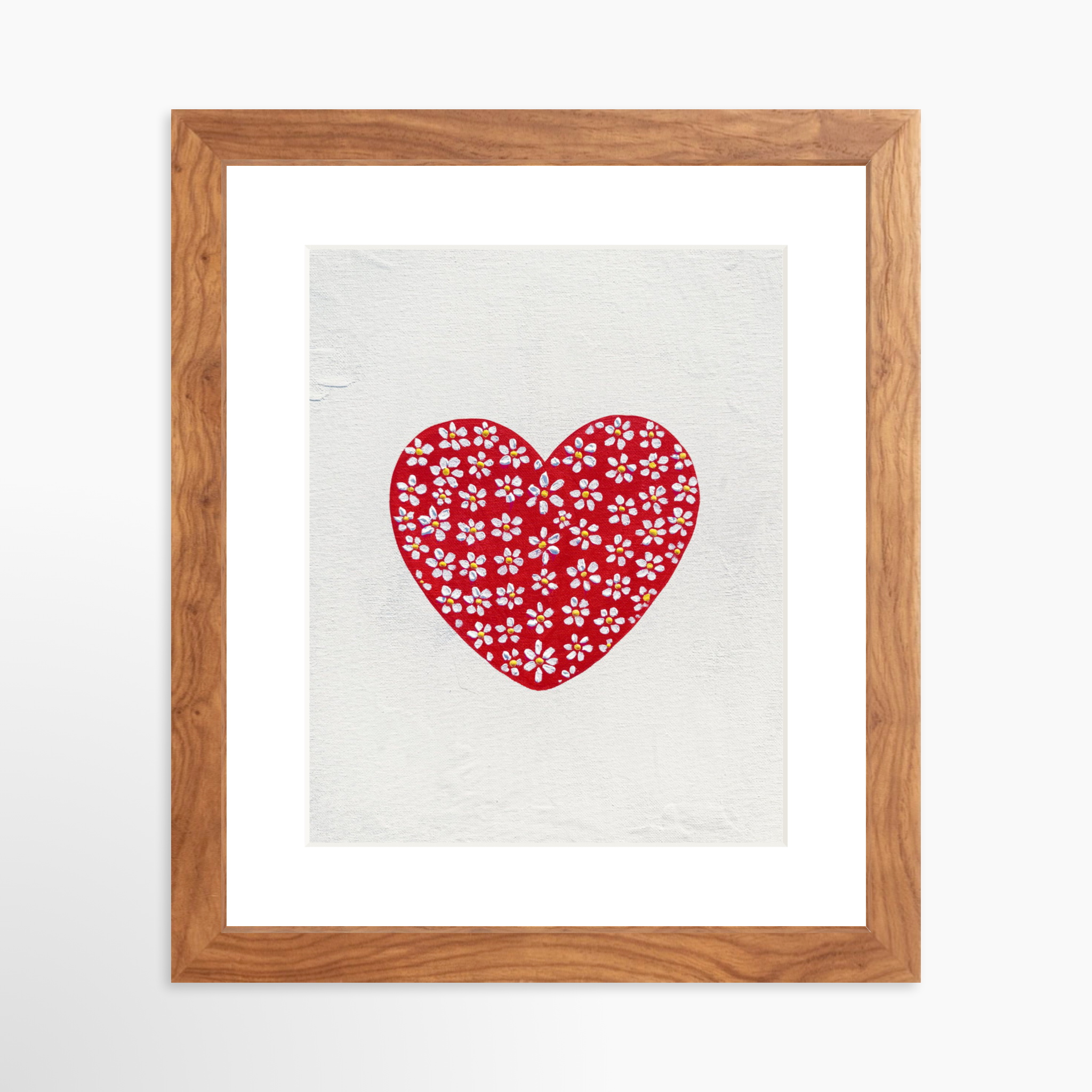 8x10 / Light Walnut Frame + White Mat