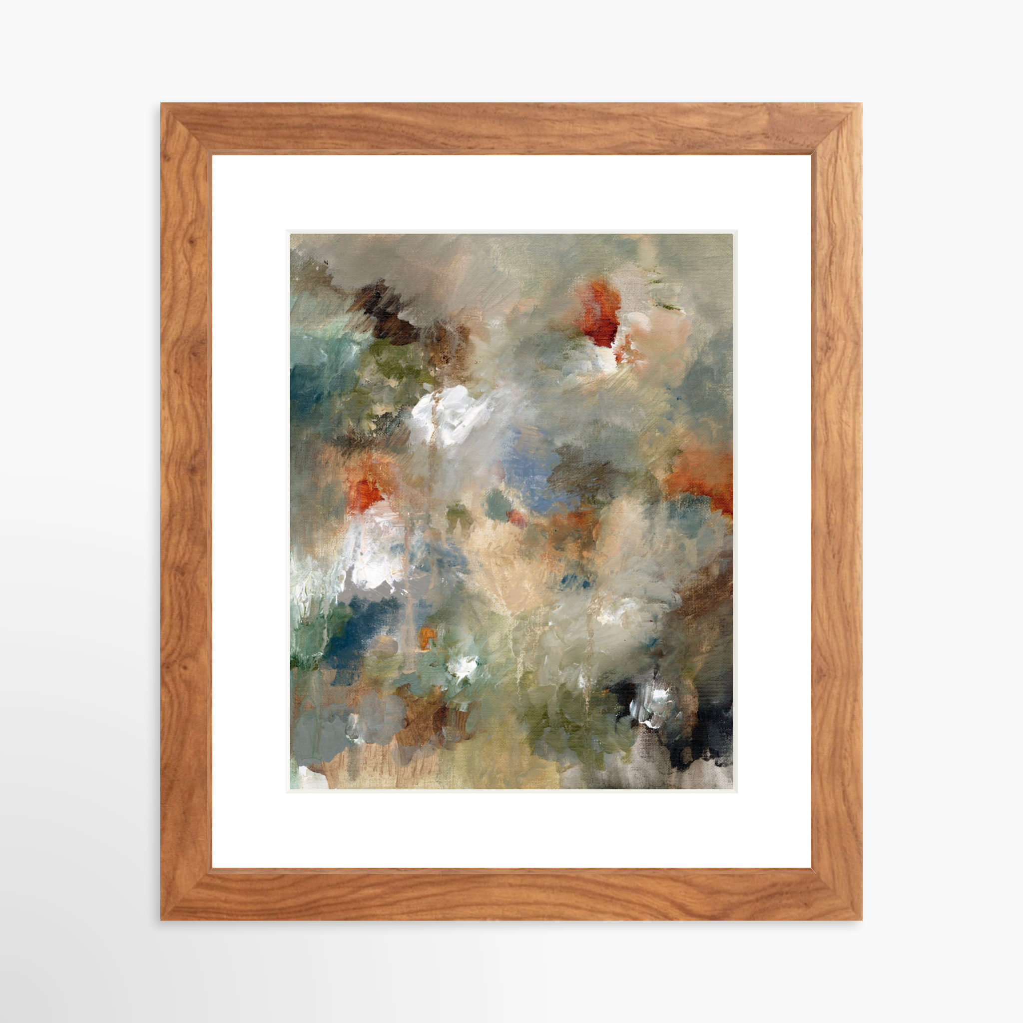 8x10 / Light Walnut Frame + White Mat