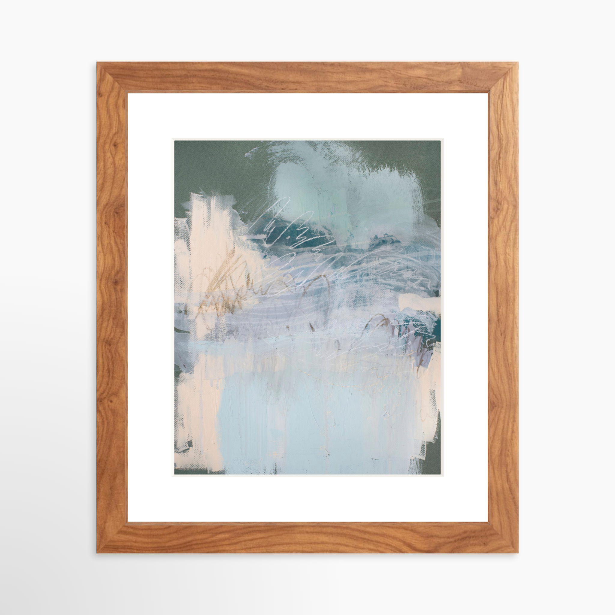 8x10 / Light Walnut Frame + White Mat