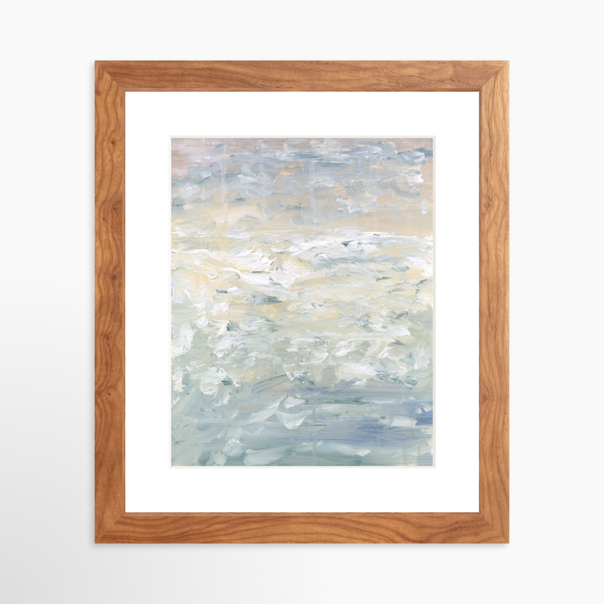 8x10 / Light Walnut Frame + White Mat