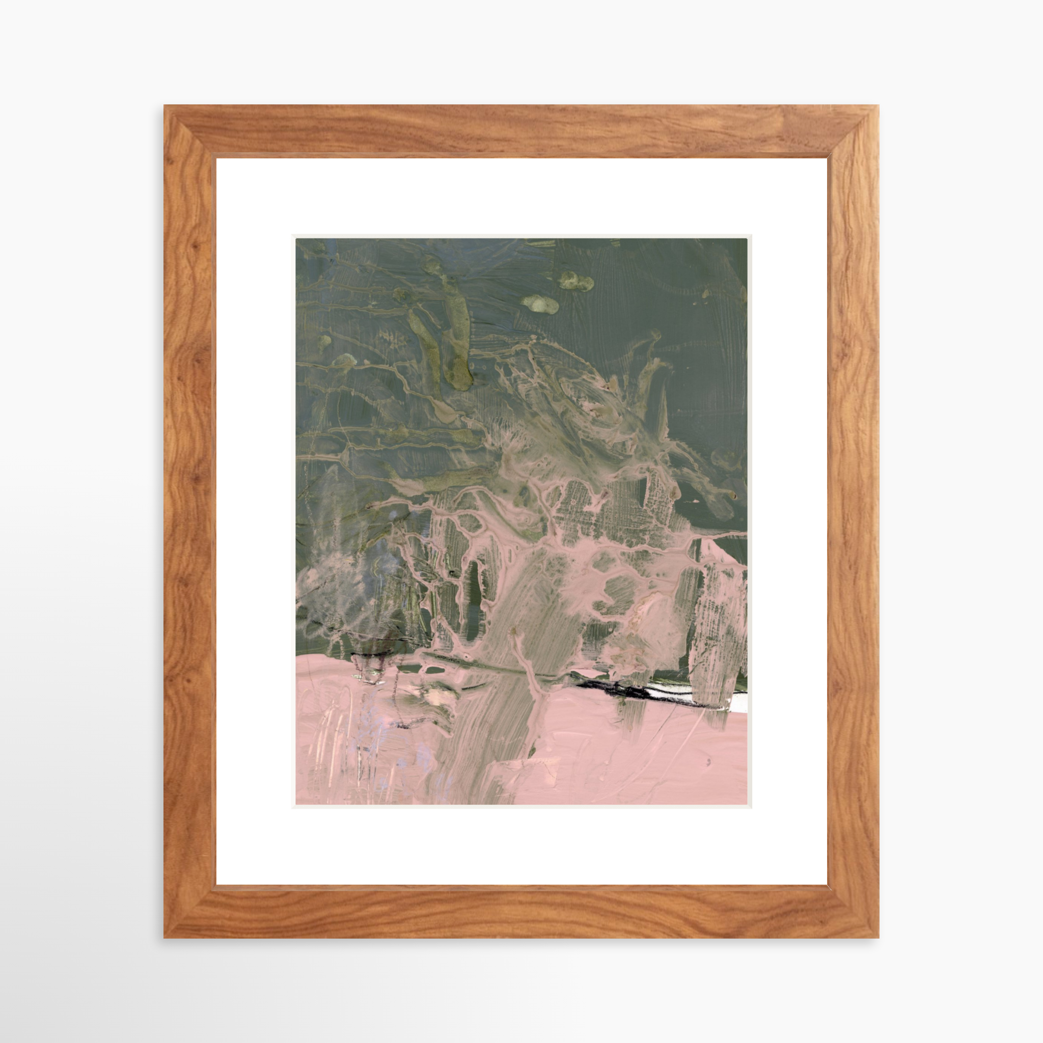 8x10 / Light Walnut Frame + White Mat