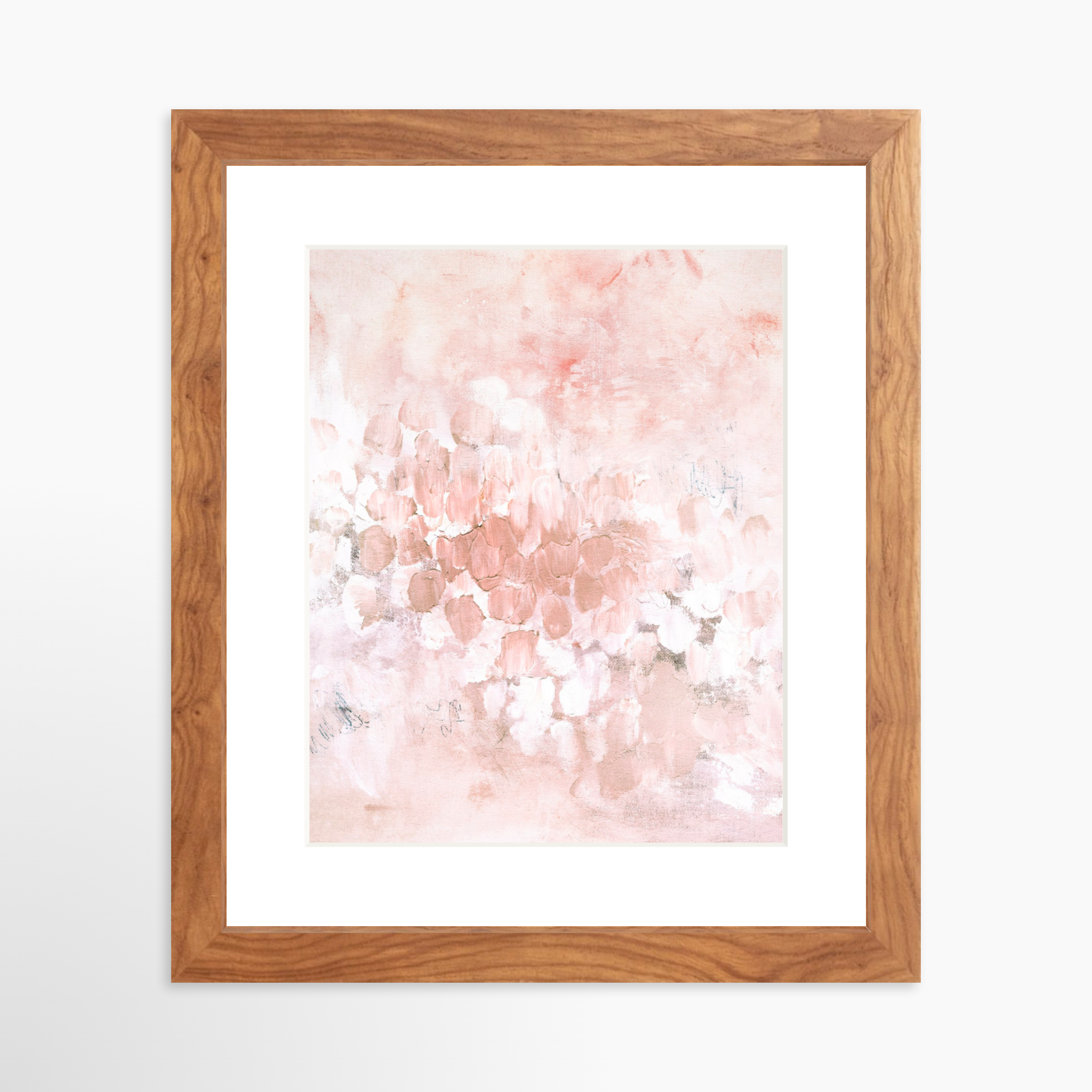 8x10 / Light Walnut Frame + White Mat